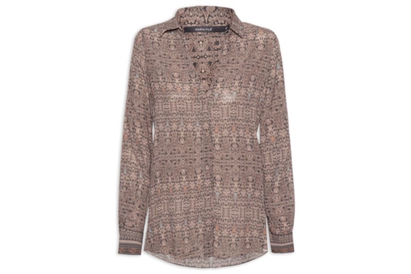 Camisa Feminina GGT Estampa Olive - Cinza