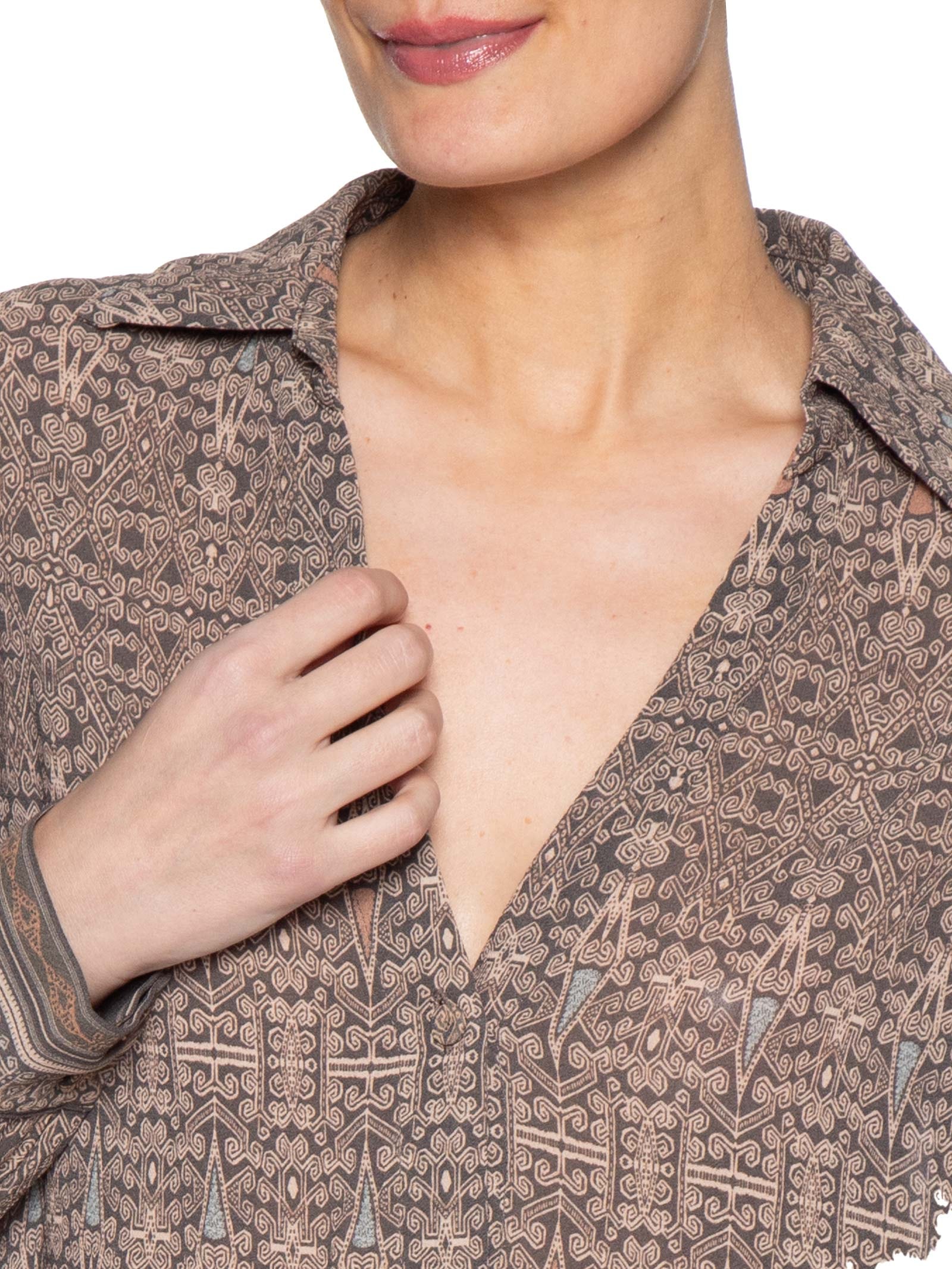 Camisa Feminina GGT Estampa Olive Cinza Maria Filó