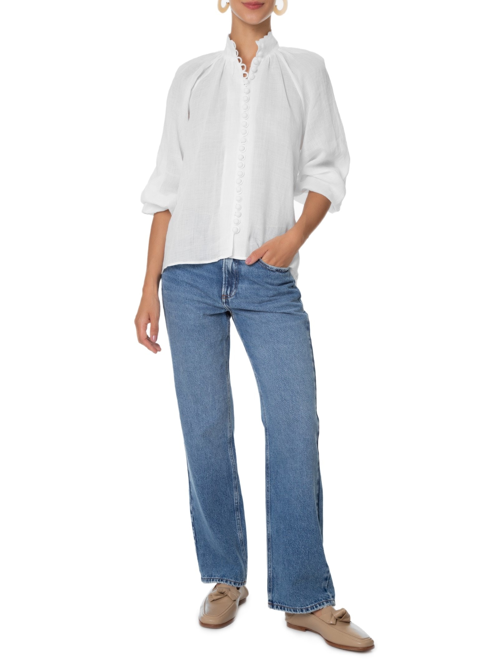 Camisa Feminina Giu Branco Le Lis