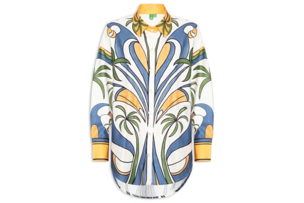 Camisa Feminina Gráfico Tropical – Amarelo