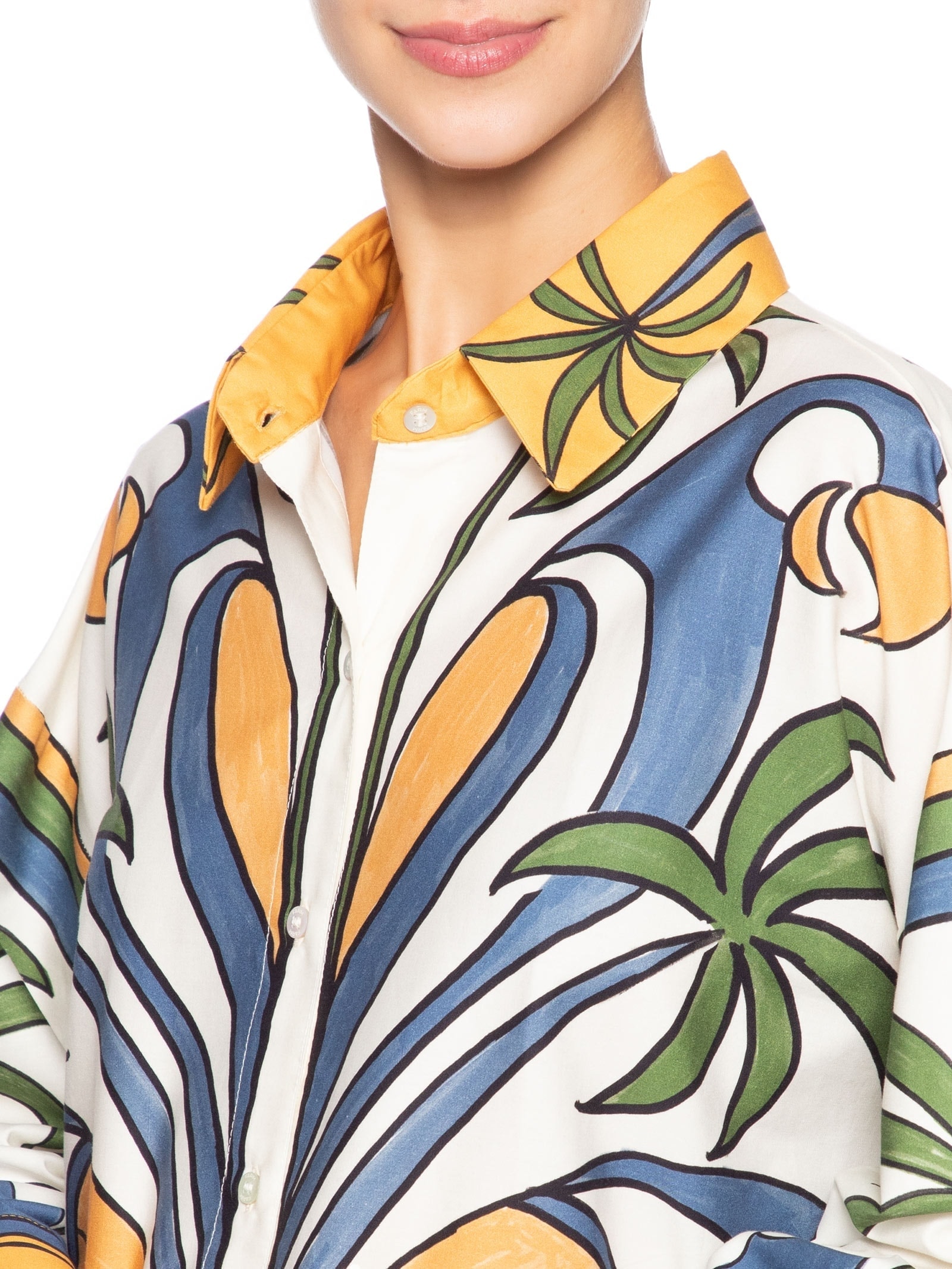 Camisa Feminina Gráfico Tropical – Amarelo Farm