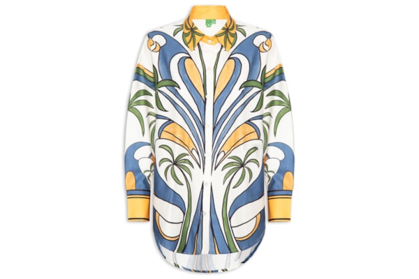 Camisa Feminina Gráfico Tropical – Amarelo