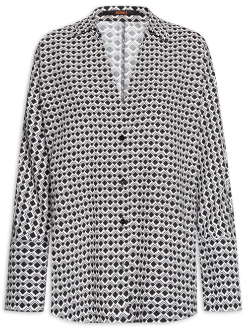 Camisa Feminina Gravataria Quadri – Preto