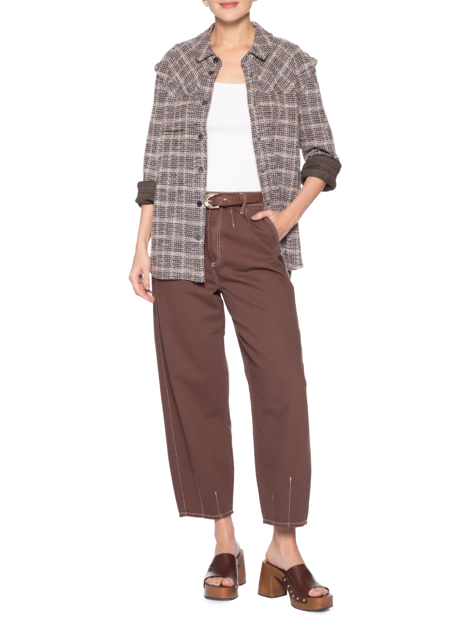 Camisa Feminina Hanna Cinza Le Lis