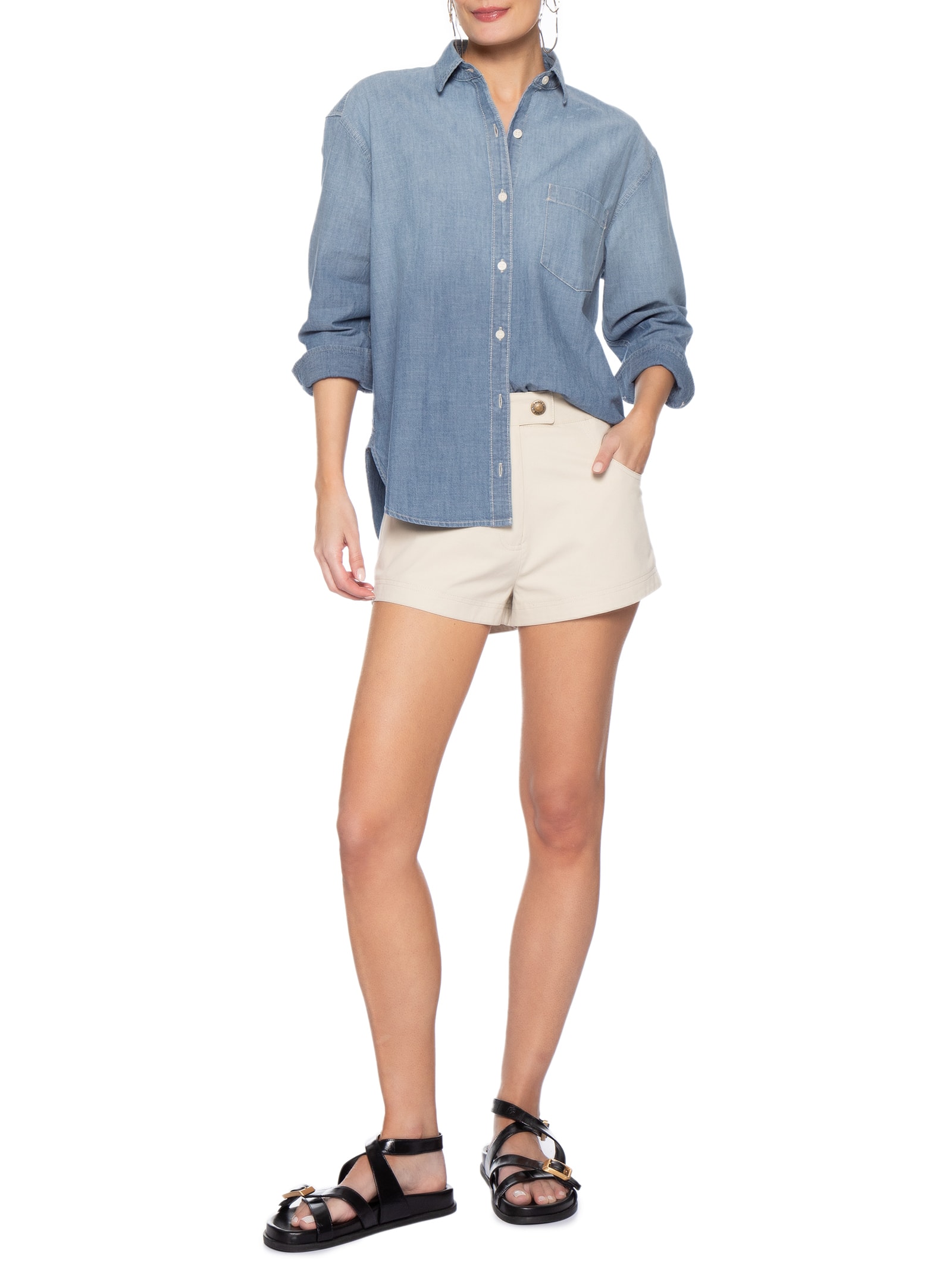 Camisa Feminina Harlie Boyfriend Azul Levi's