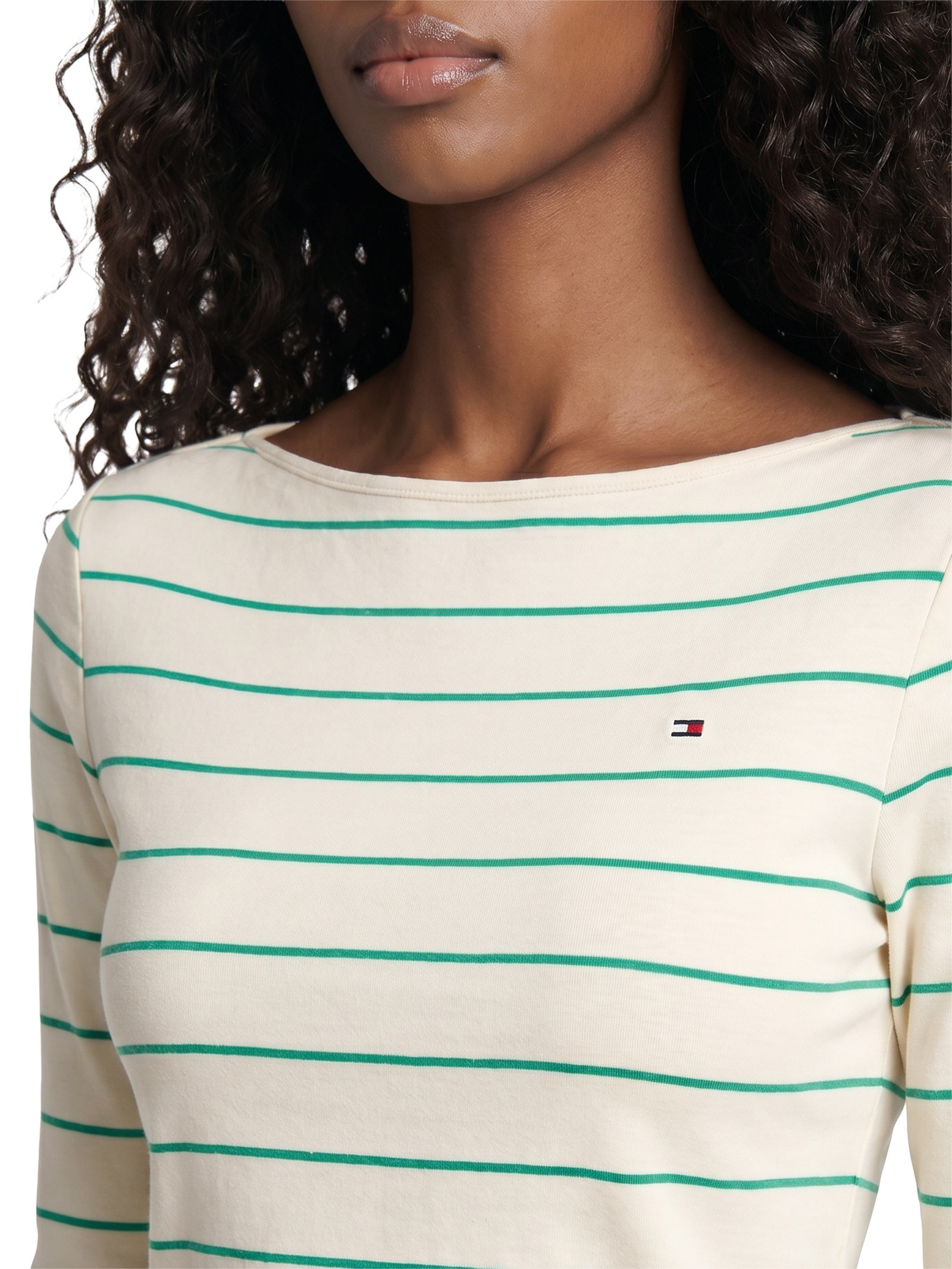 Camisa Feminina Heritage Crew Neck Tee Bege Tommy Hilfiger