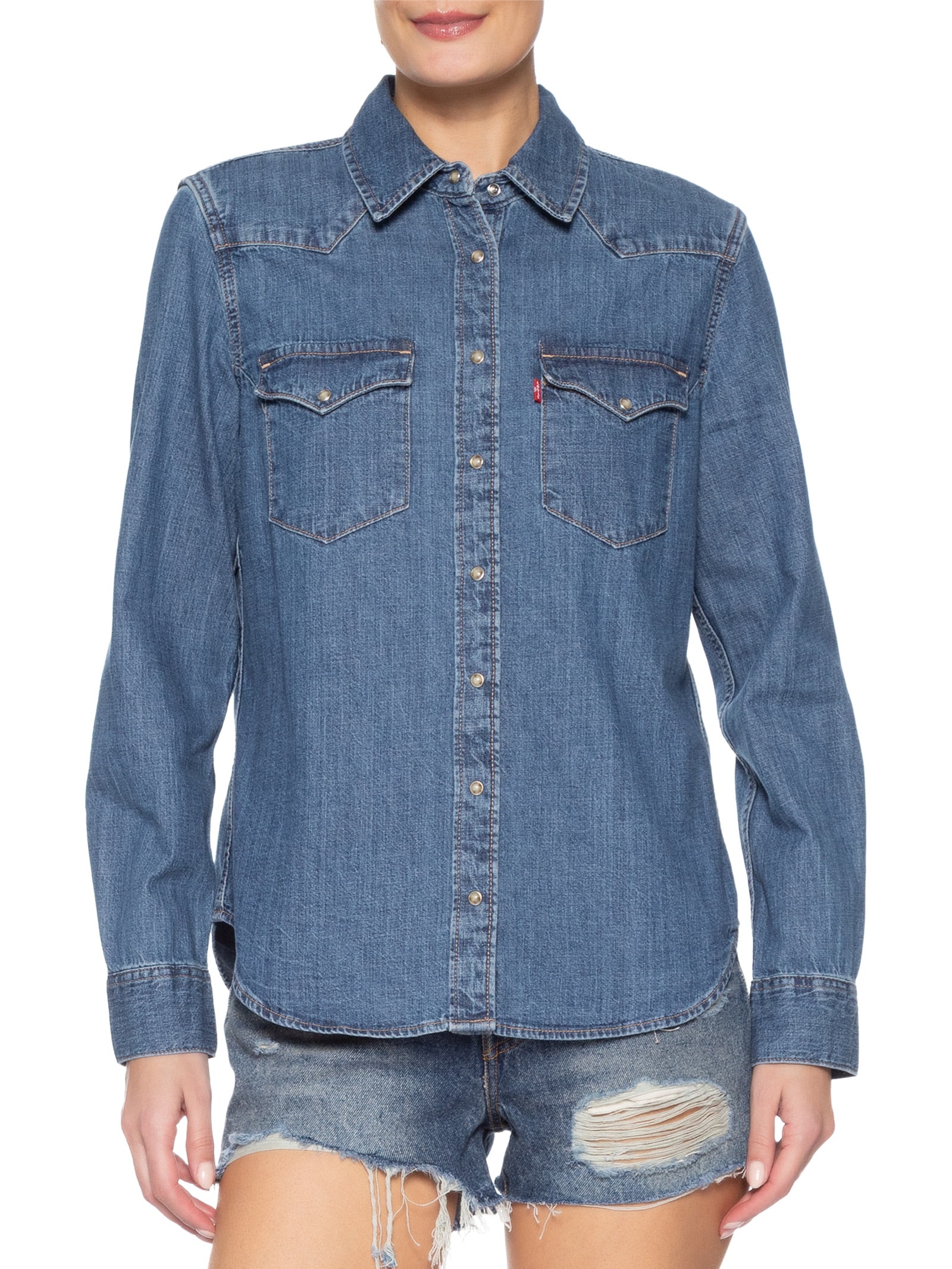 Camisa Feminina Heritage Western Denim Shirt Azul Levi's
