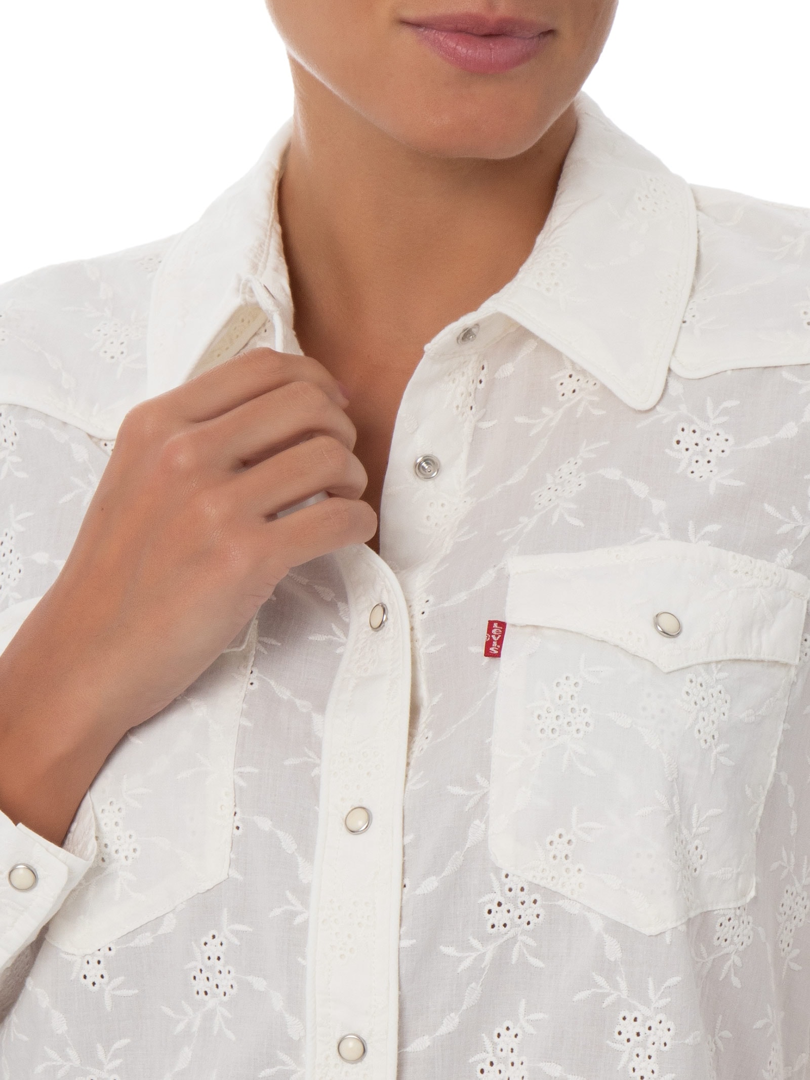 Camisa Feminina Heritage Western Eyelet Shirt Branco Levi's