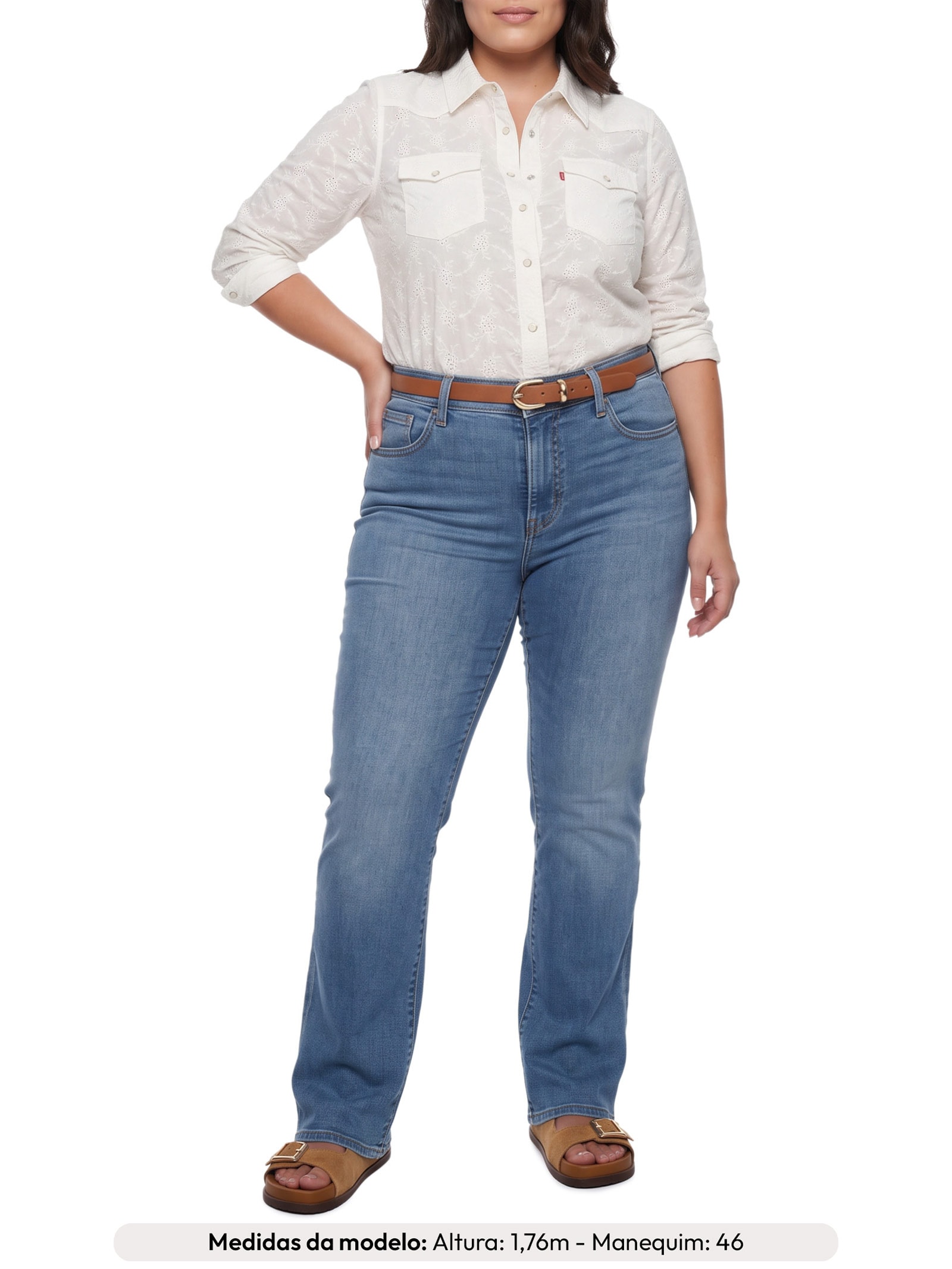 Camisa Feminina Heritage Western Eyelet Shirt Branco Levi's