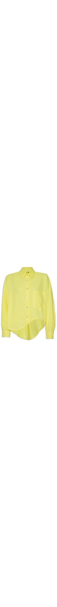 Camisa Feminina Irregular Bolso - Amarelo