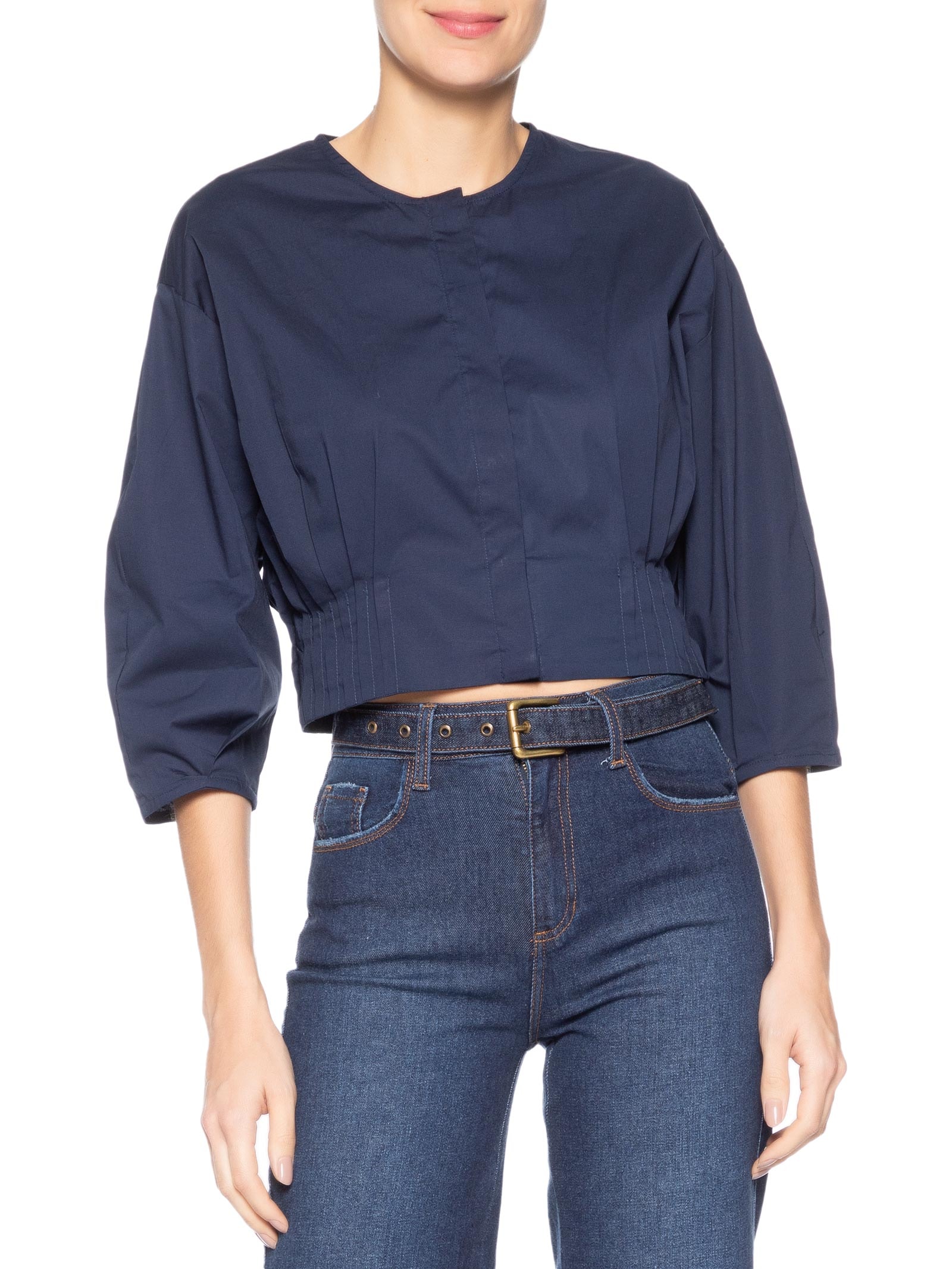 Camisa Feminina Janaina Azul Le Lis