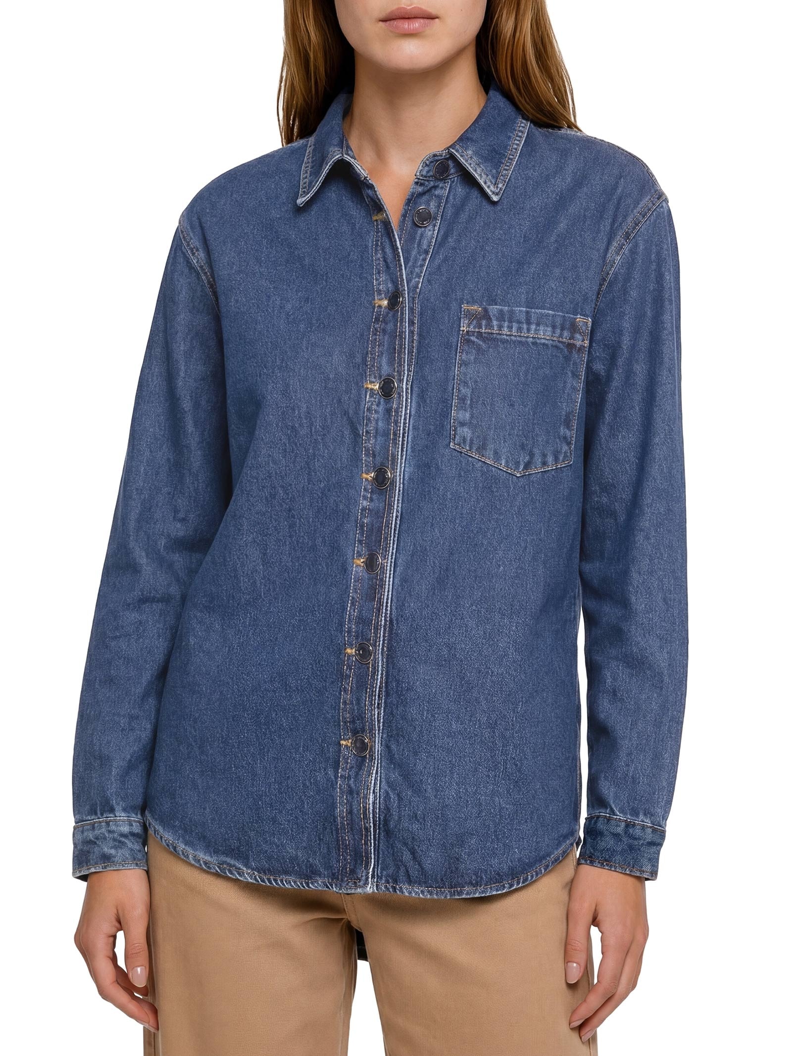 Camisa Feminina Jeans Azul Lez A Lez