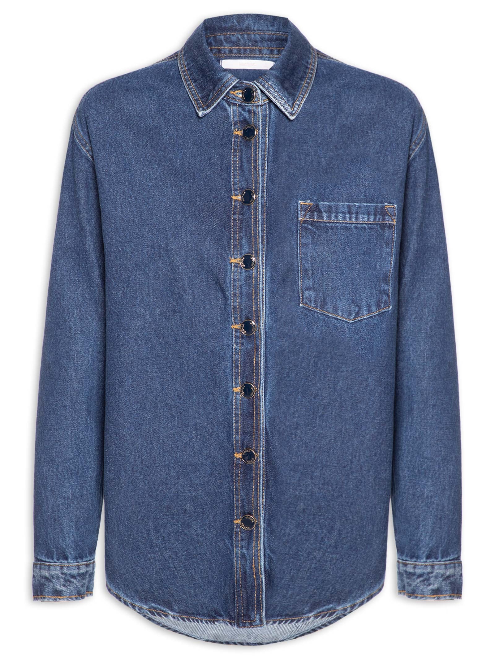 Camisa Feminina Jeans Azul Lez A Lez