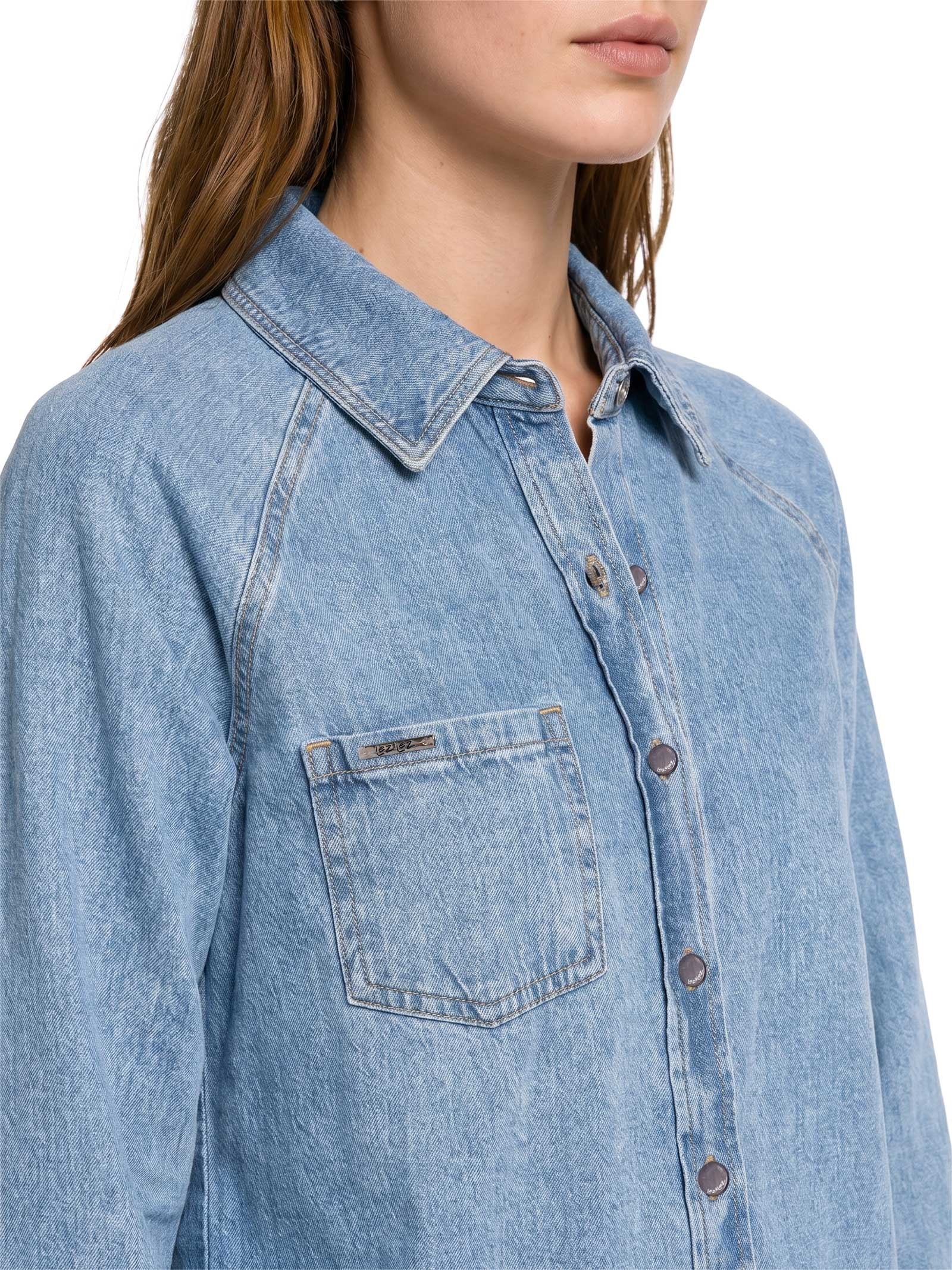 Camisa Feminina Jeans Azul Lez A Lez
