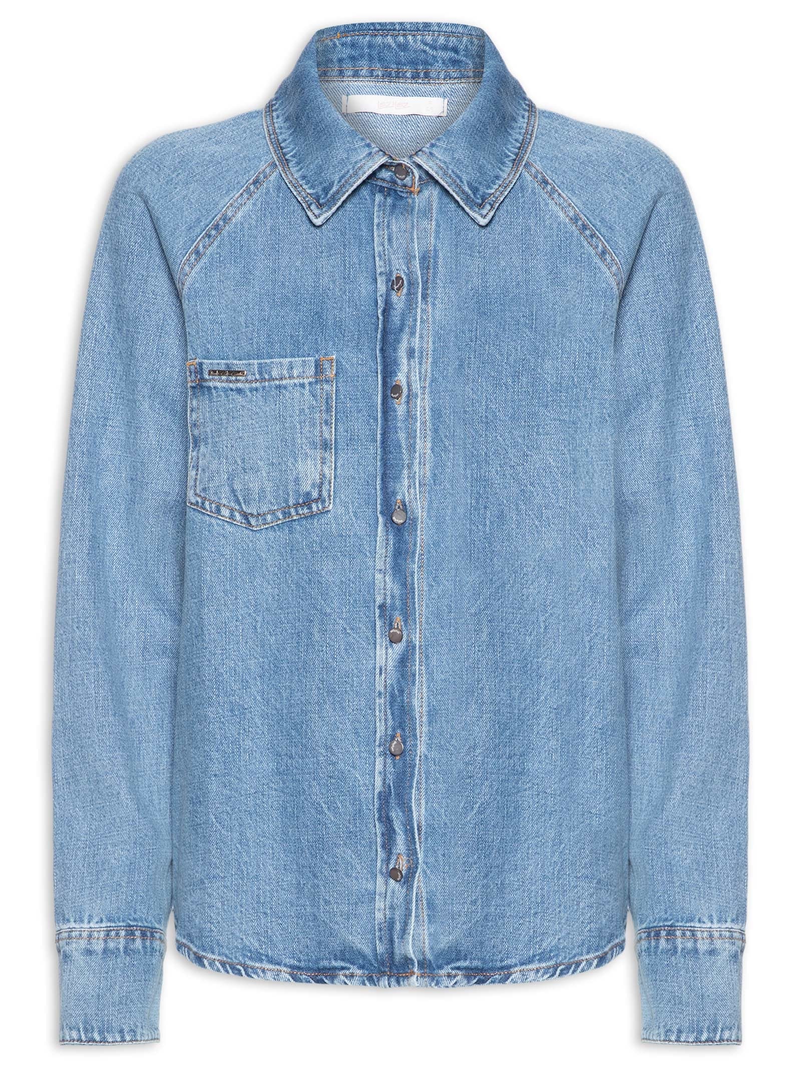Camisa Feminina Jeans Azul Lez A Lez
