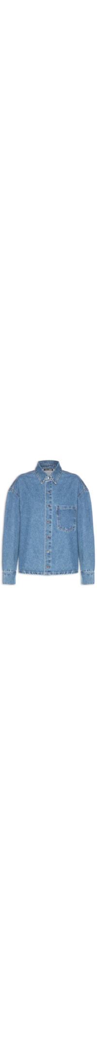 Camisa Feminina Jeans Blue Medio Com Dirty - Azul