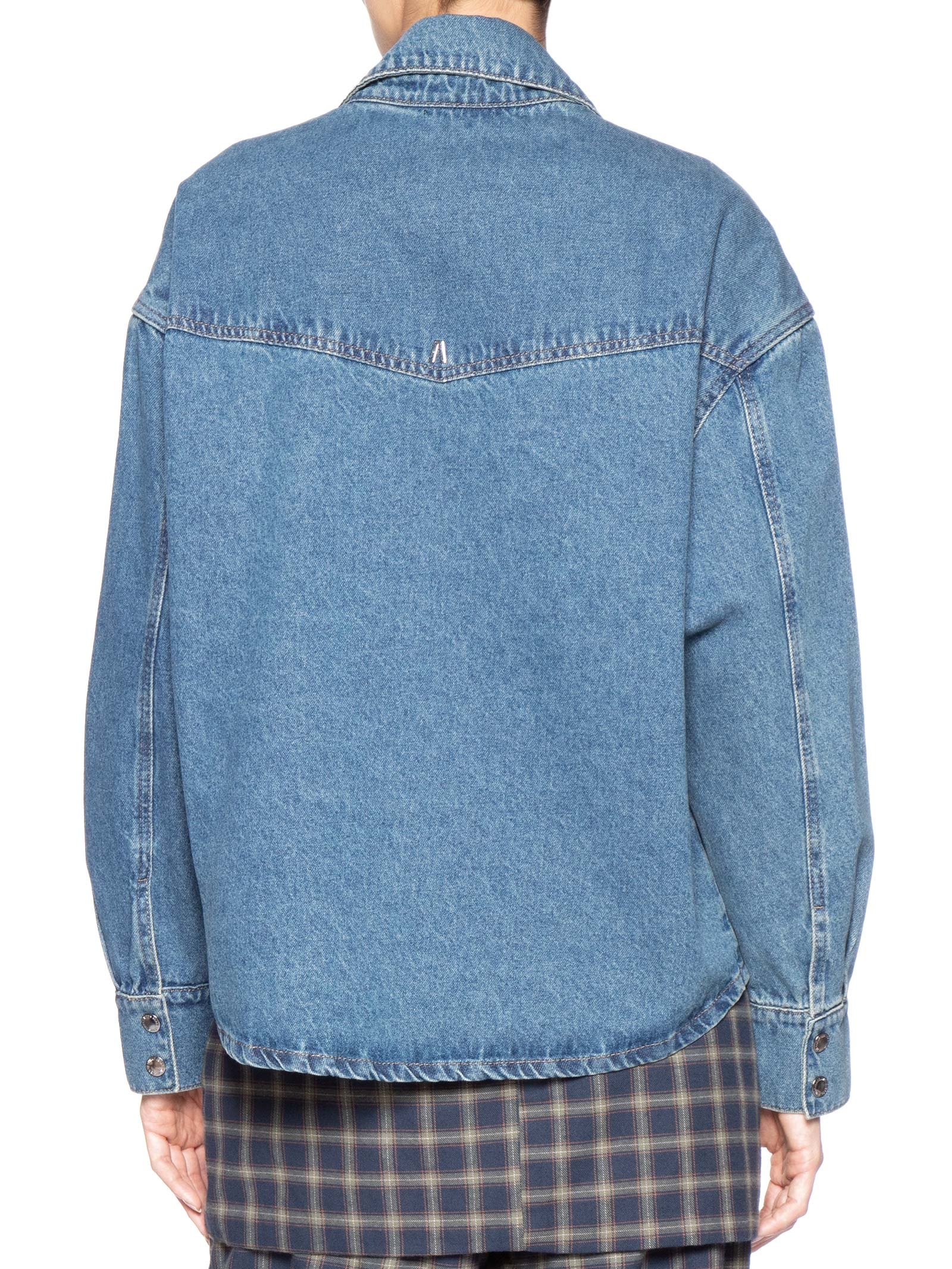 Camisa Feminina Jeans Blue Medio Com Dirty Azul Animale Jeans