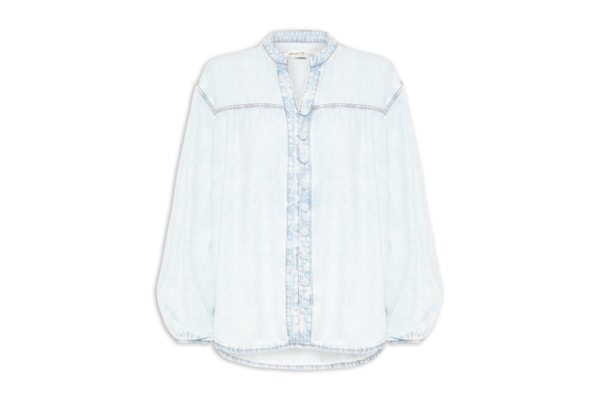 Camisa Feminina Jeans Botões Baby Blue – Azul
