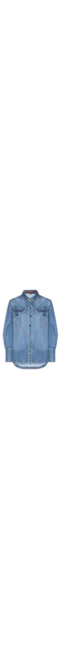Camisa Feminina Jeans Cintura Costas - Azul