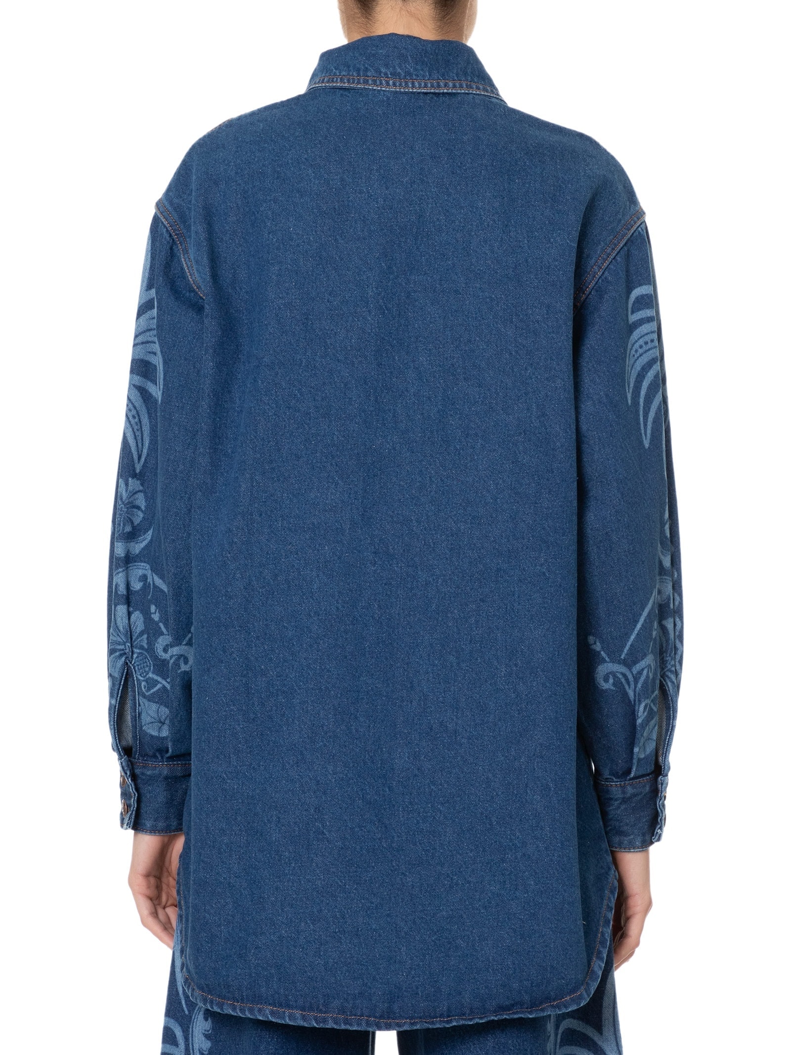 Camisa Feminina Jeans Laser Abacaxi Deco Azul  Farm