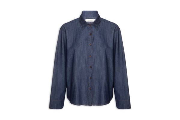 Camisa Feminina Jeans Manga Longa Top – Azul
