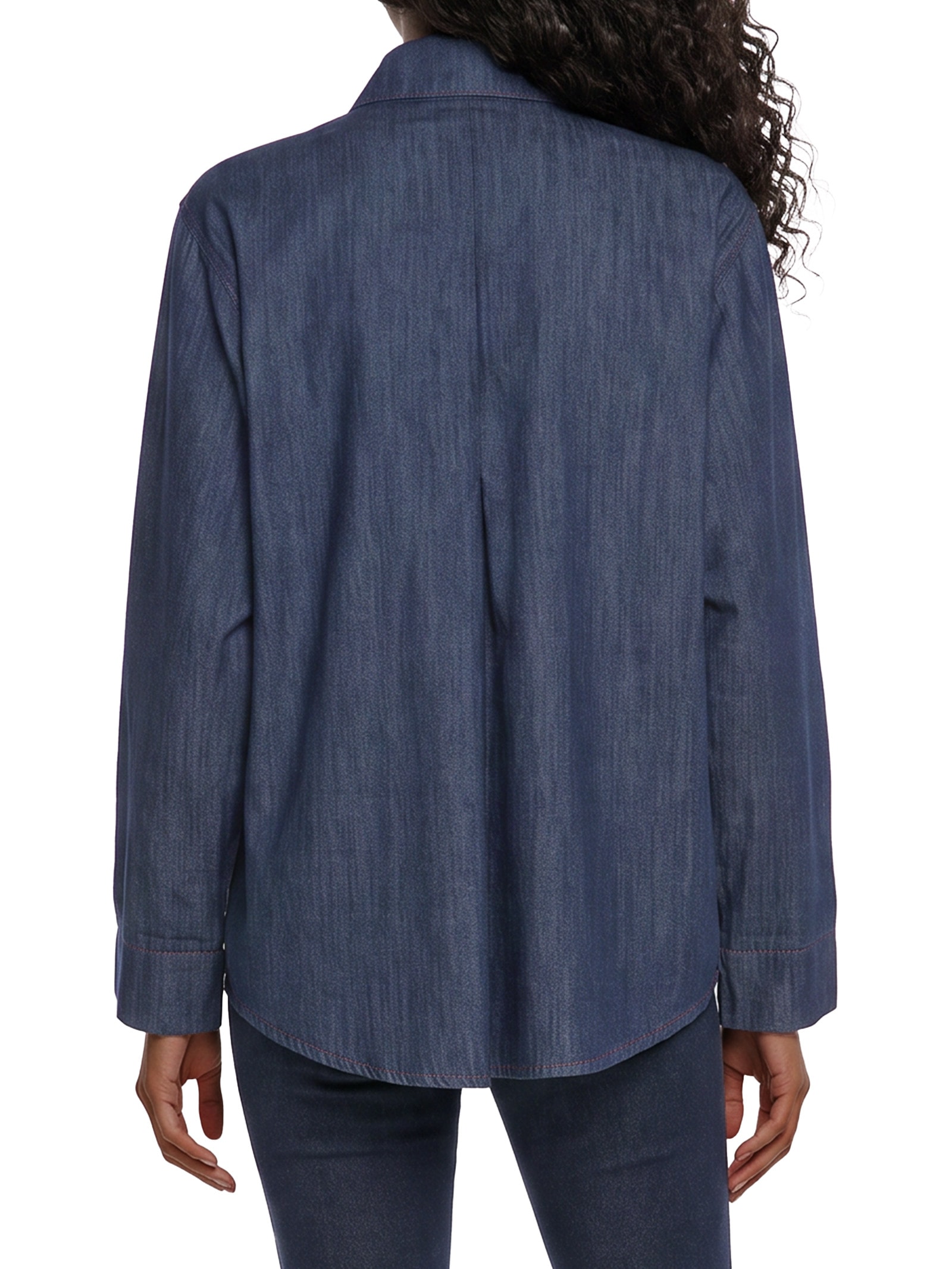 Camisa Feminina Jeans Manga Longa Top – Azul My Favorite