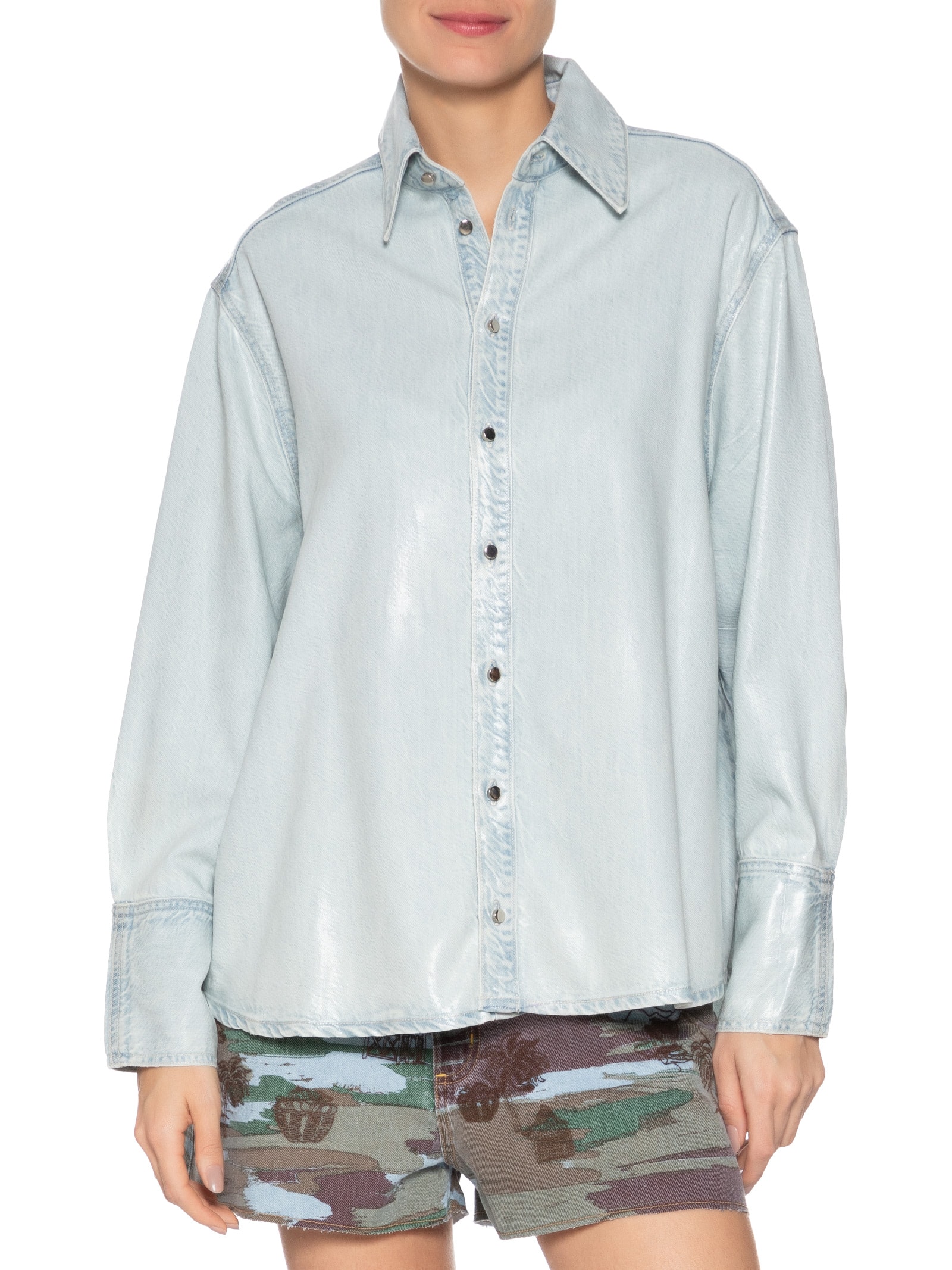 Camisa Feminina Jeans Over Azul Animale Jeans