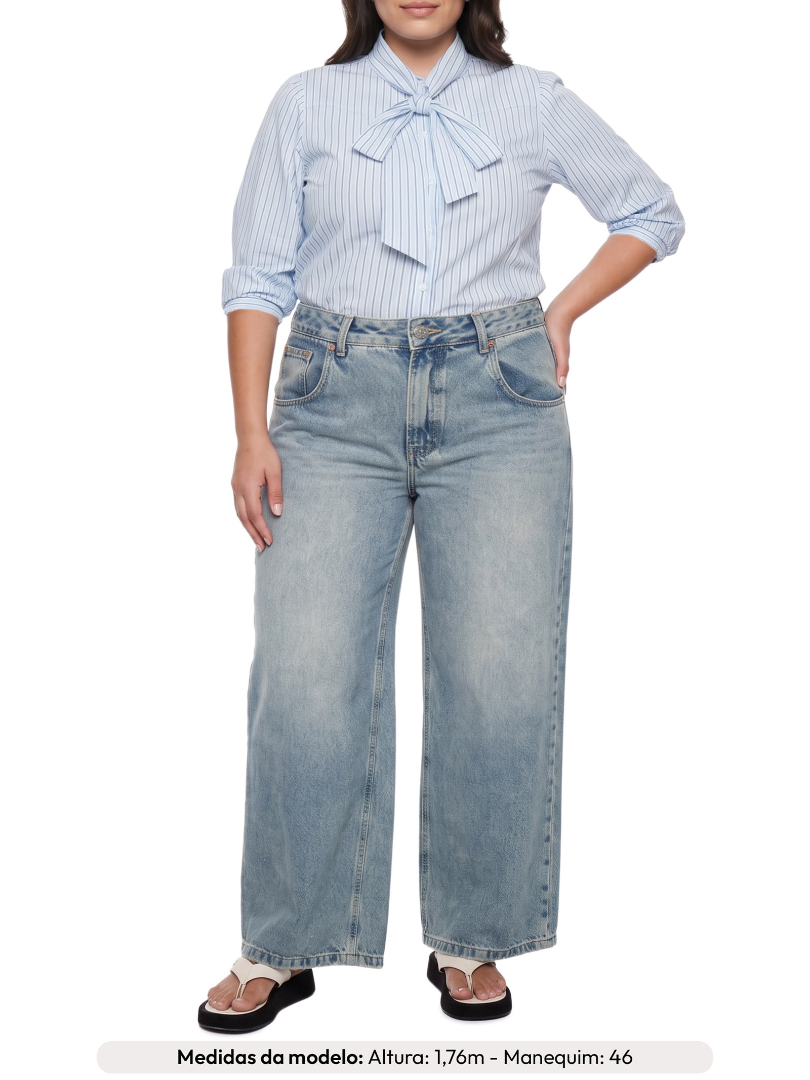 Camisa Feminina Judice Western Shirt Azul Levi's