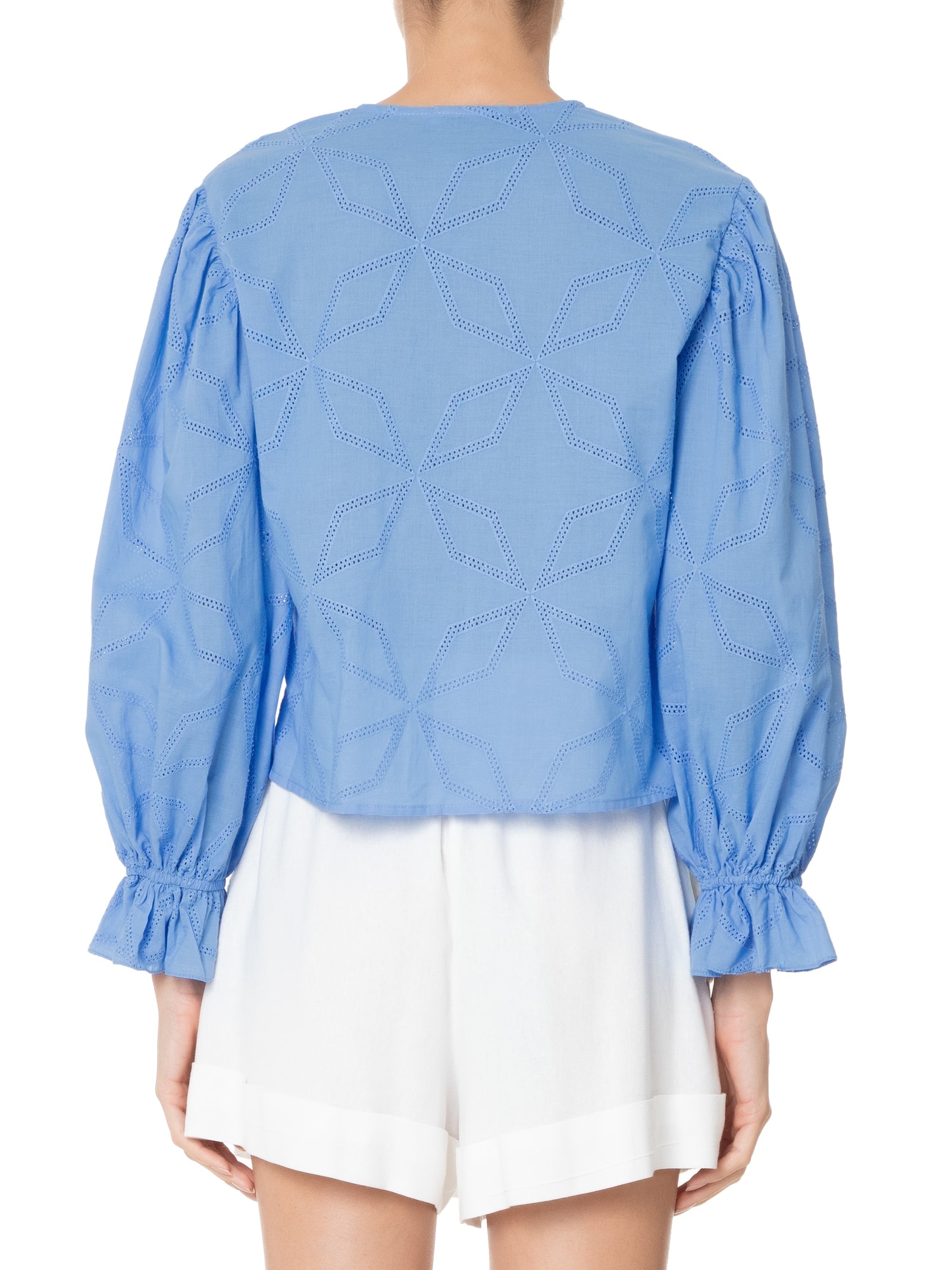 Camisa Feminina Laise Bordada Azul Dress To