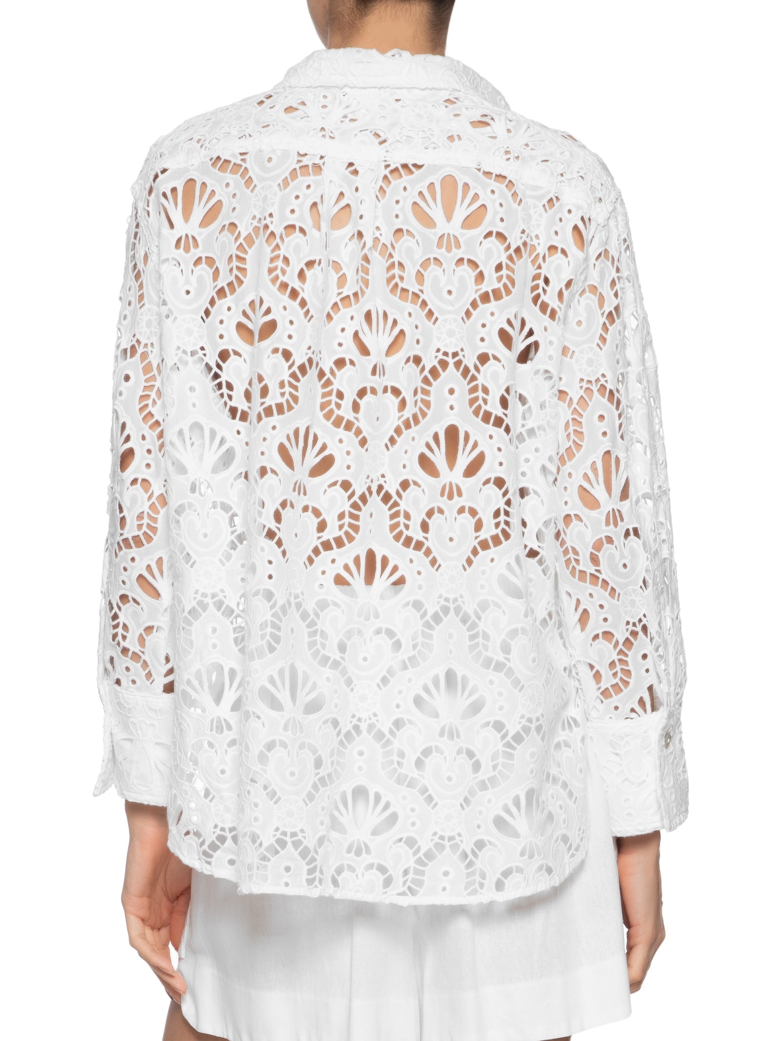 Camisa Feminina Laise Concha Branco Farm Praia