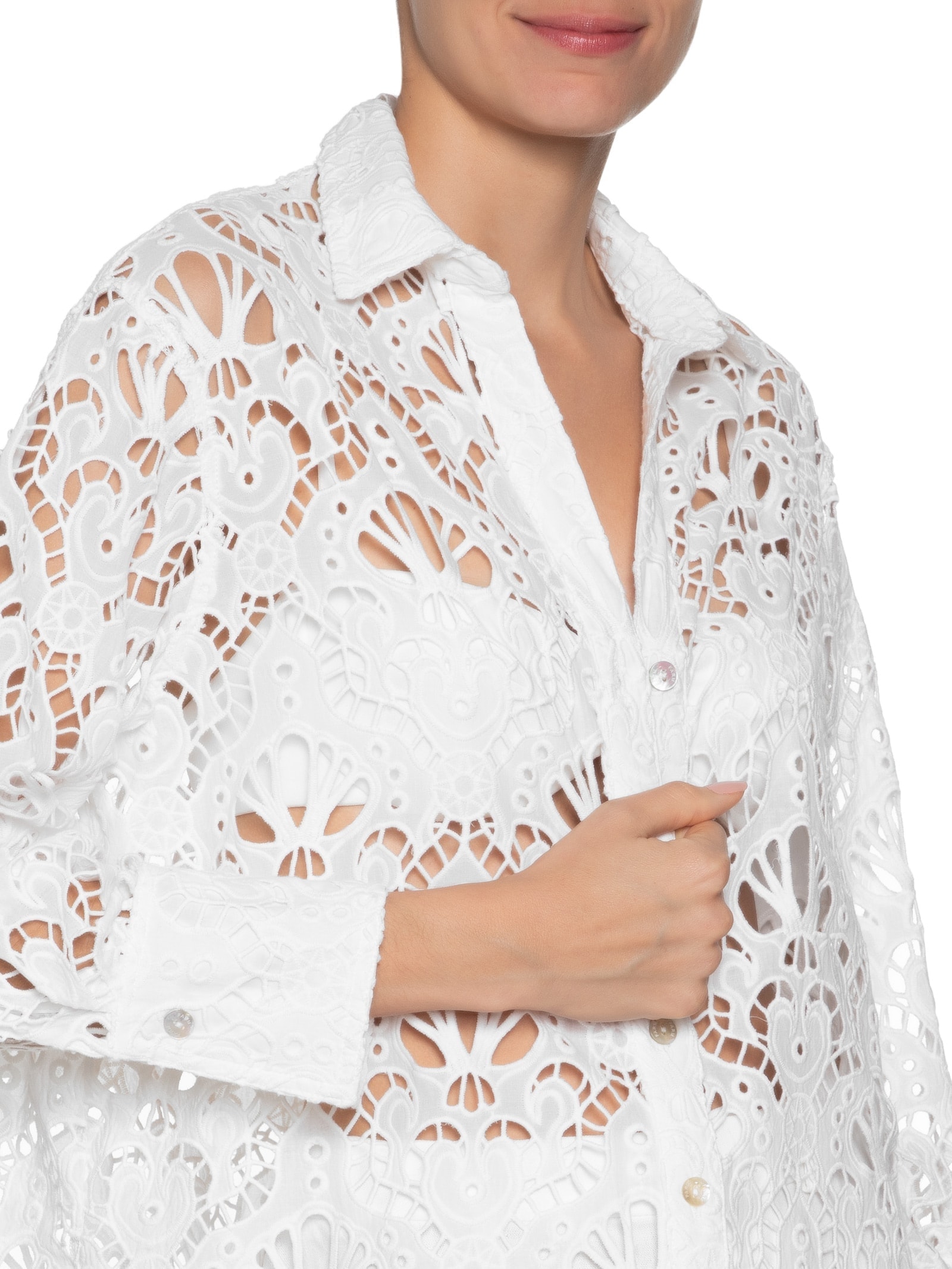 Camisa Feminina Laise Concha Branco Farm Praia