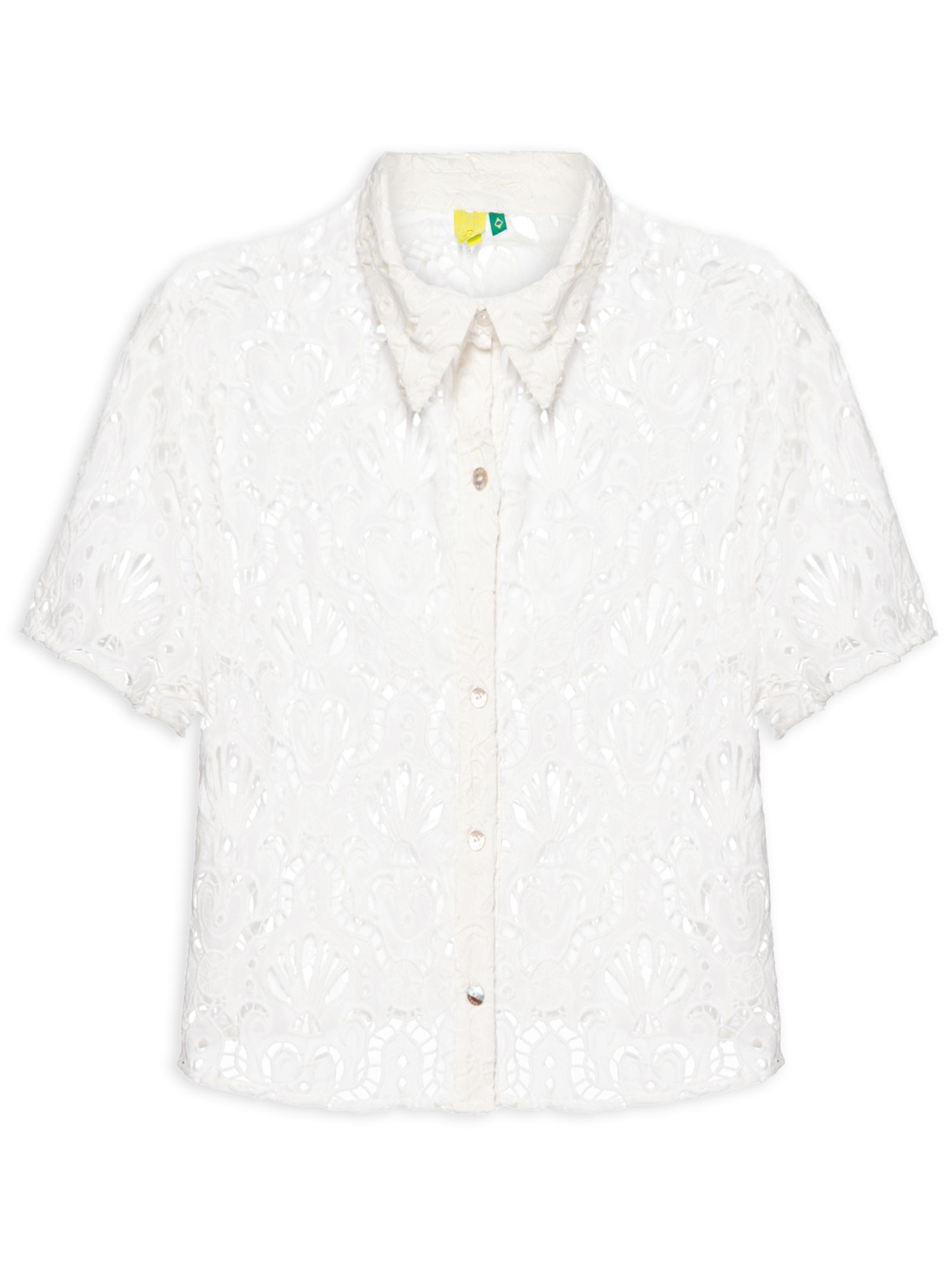 Camisa Feminina Laise Concha Branco Farm Praia