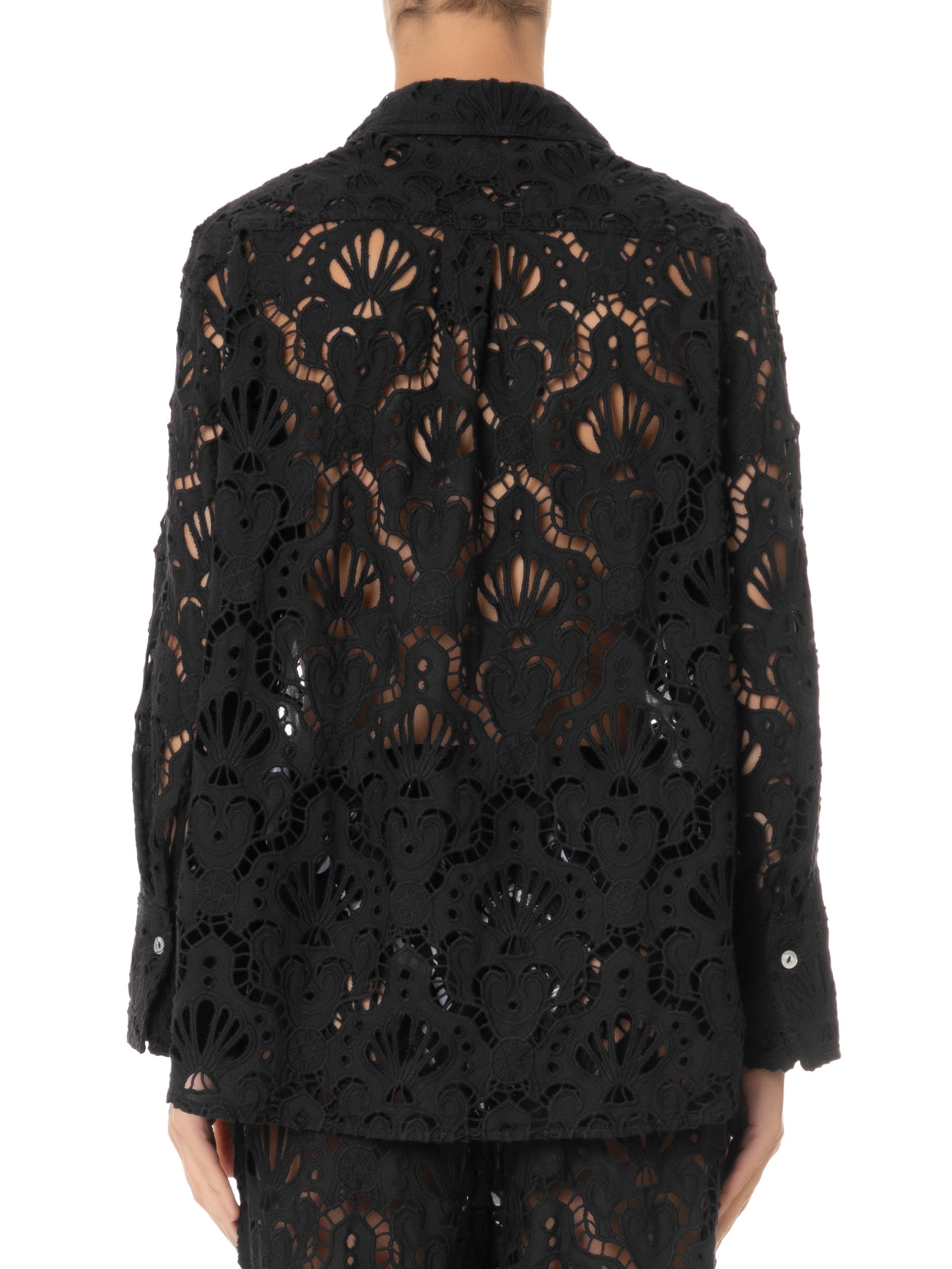 Camisa Feminina Laise Concha Preto Farm Praia