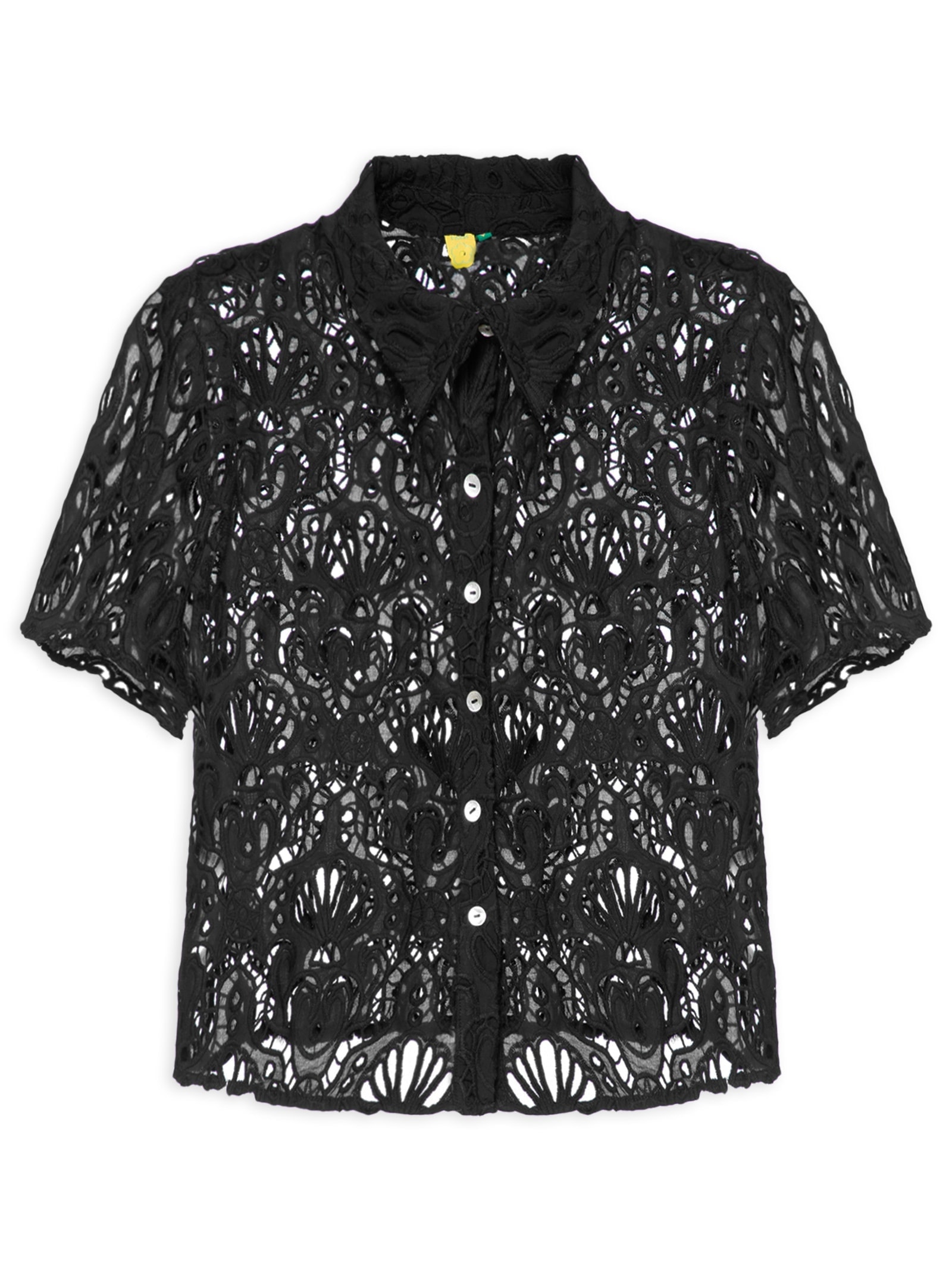 Camisa Feminina Laise Concha Preto Farm Praia