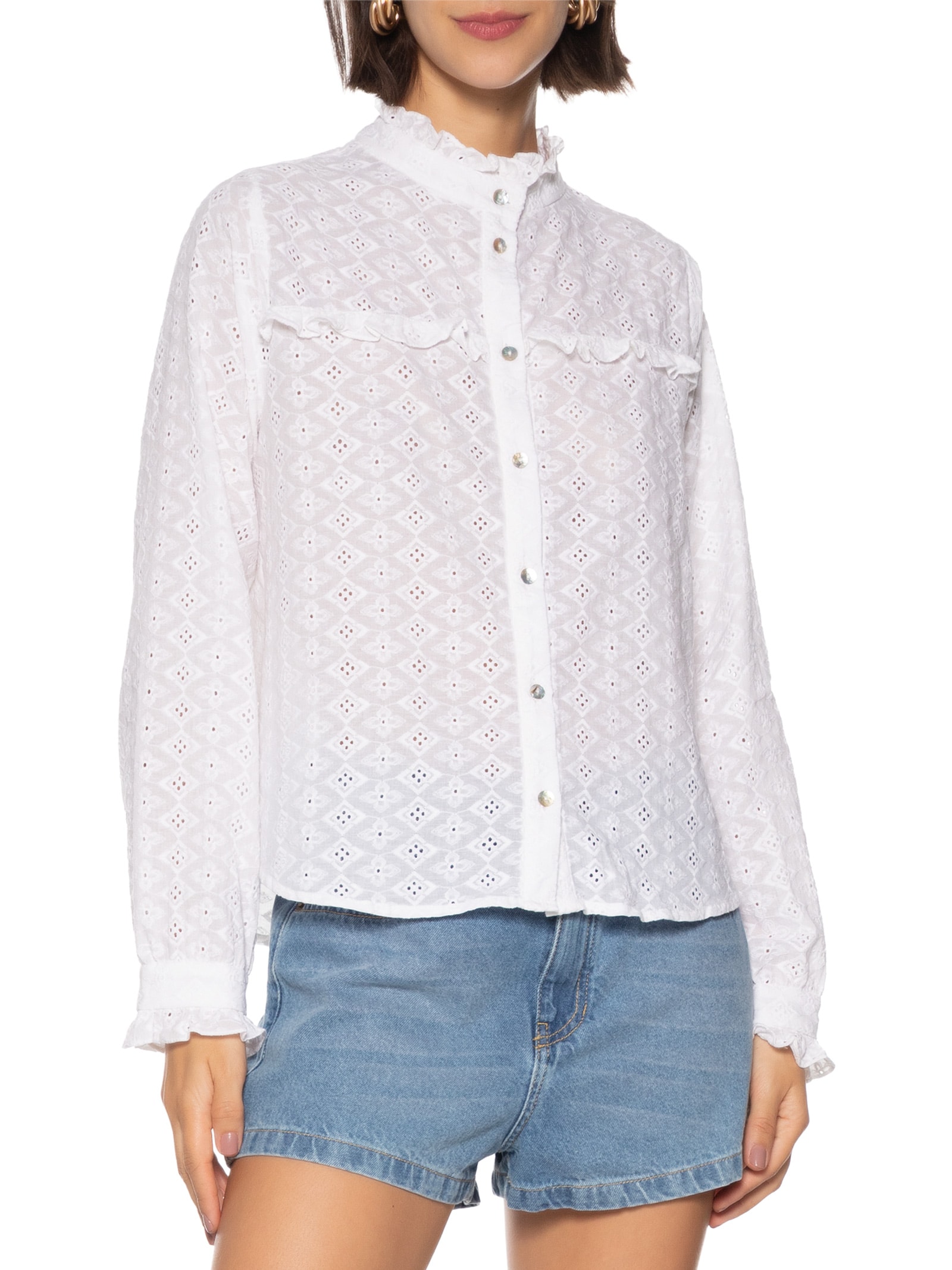 Camisa Feminina Laise Viv Branco Loja 3