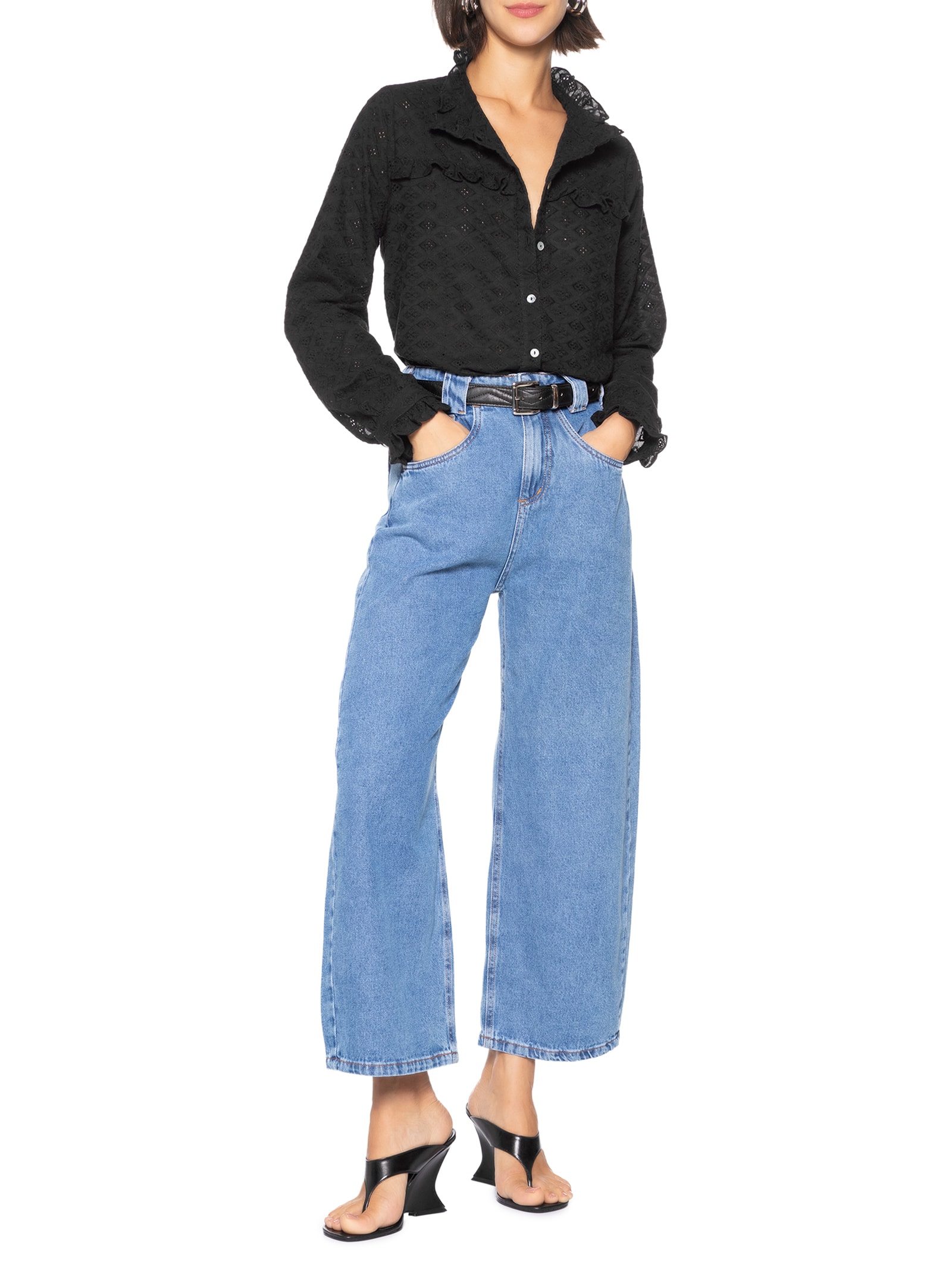 Camisa Feminina Laise Viv Preto Loja 3