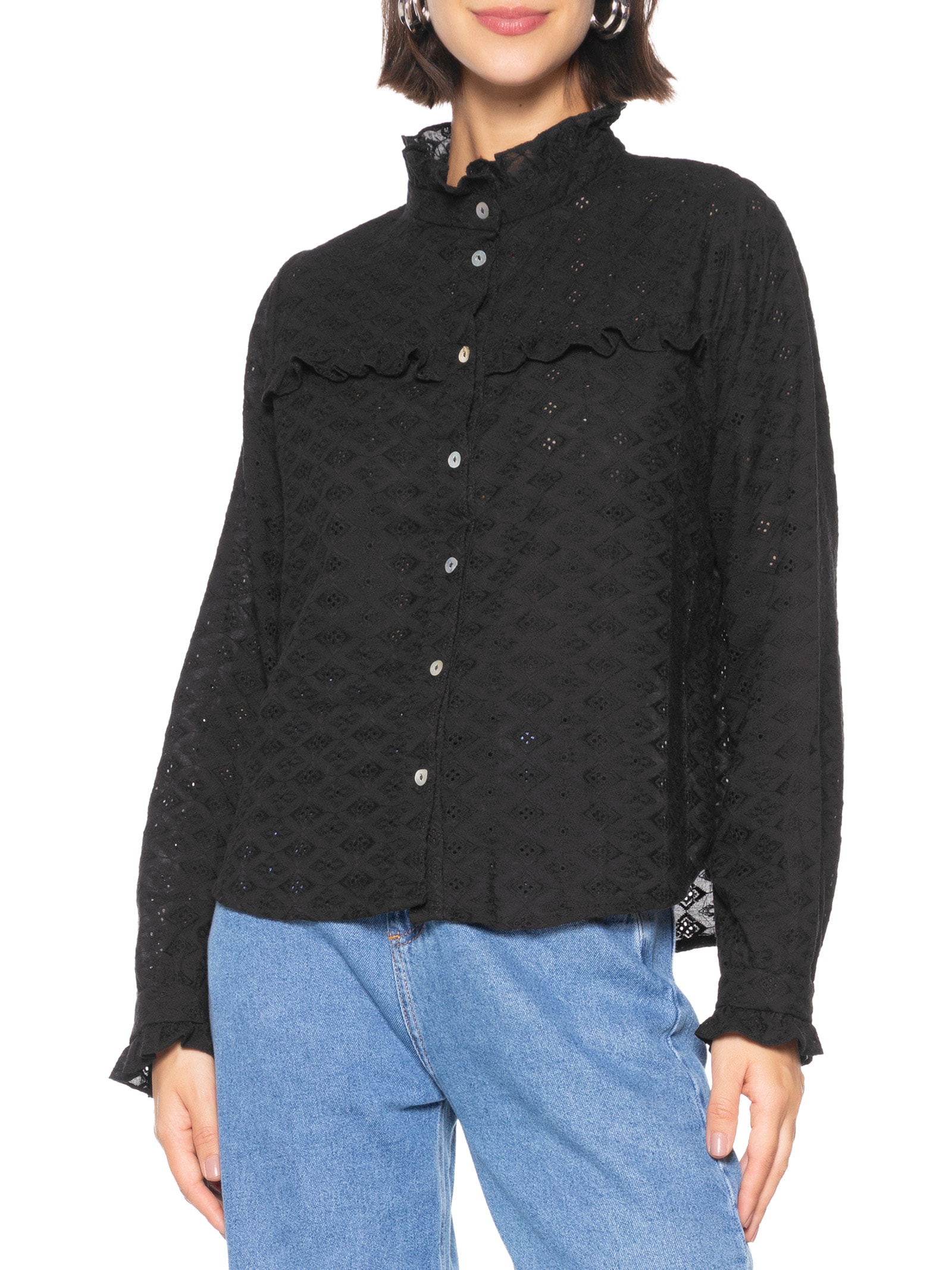 Camisa Feminina Laise Viv Preto Loja 3