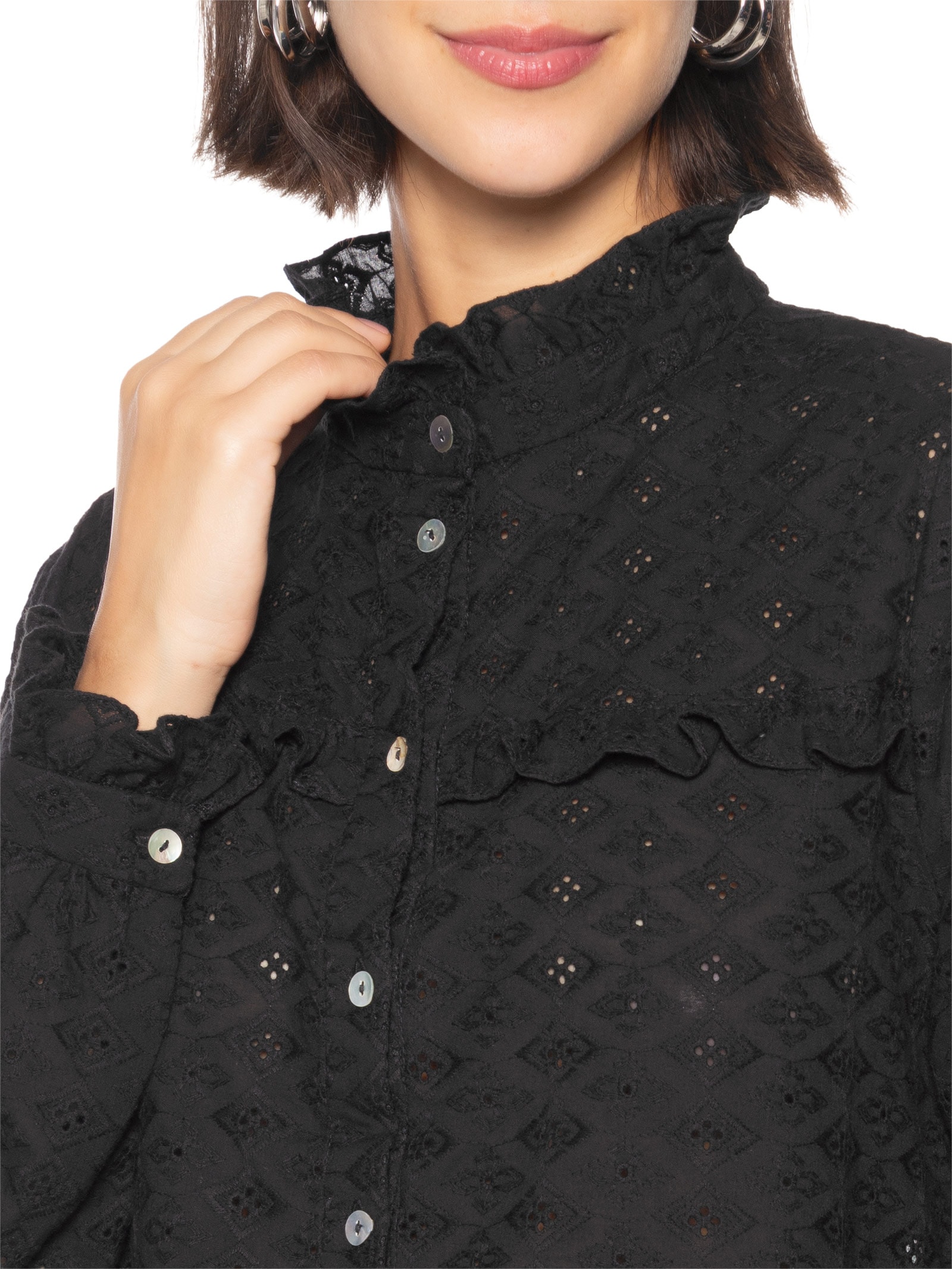 Camisa Feminina Laise Viv Preto Loja 3