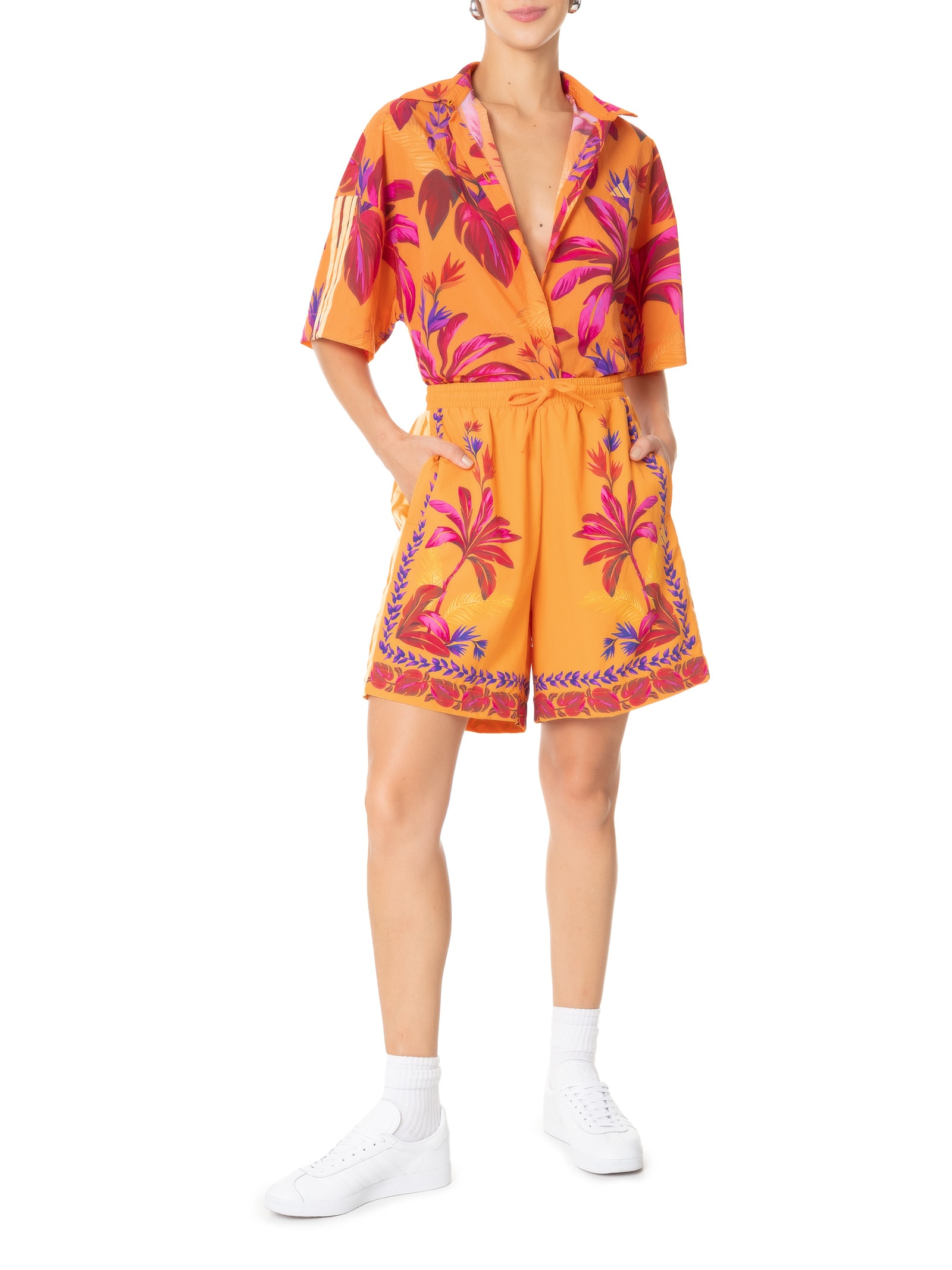 Camisa Feminina Laranja Adidas + Farm