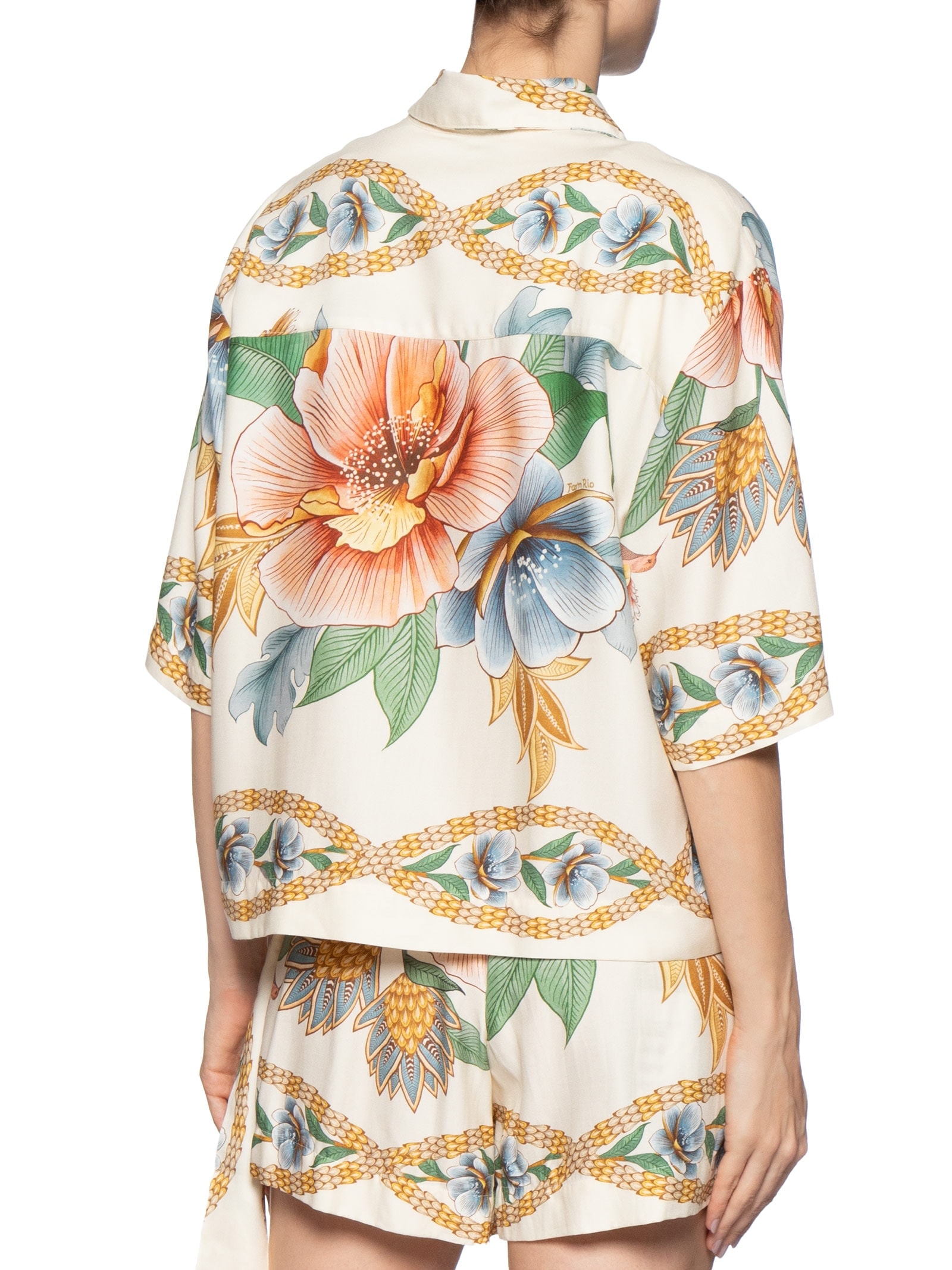 Camisa Feminina Lenço Jardim Real Off White Farm
