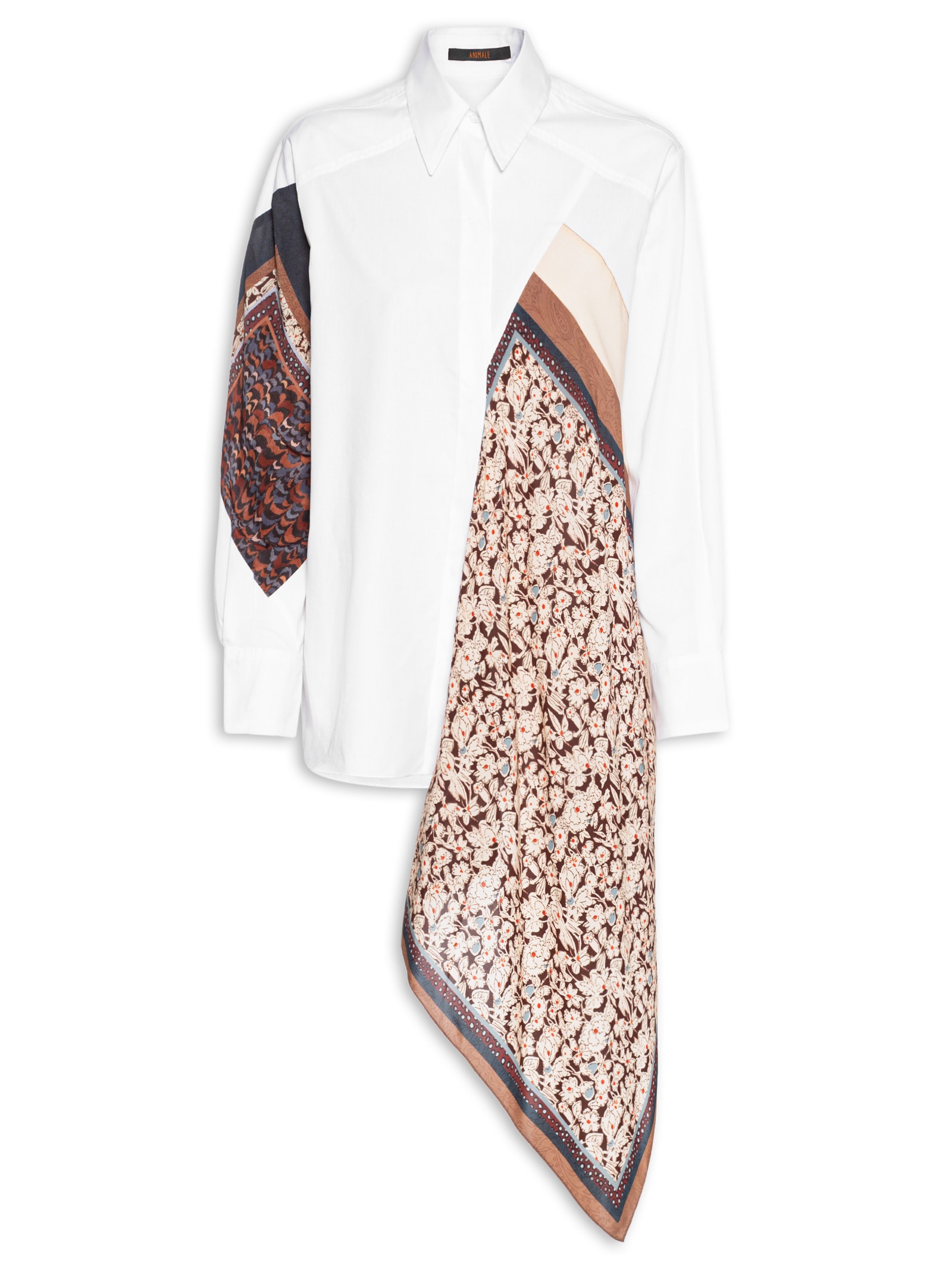 Camisa Feminina Lenços Aplicados Branco Animale