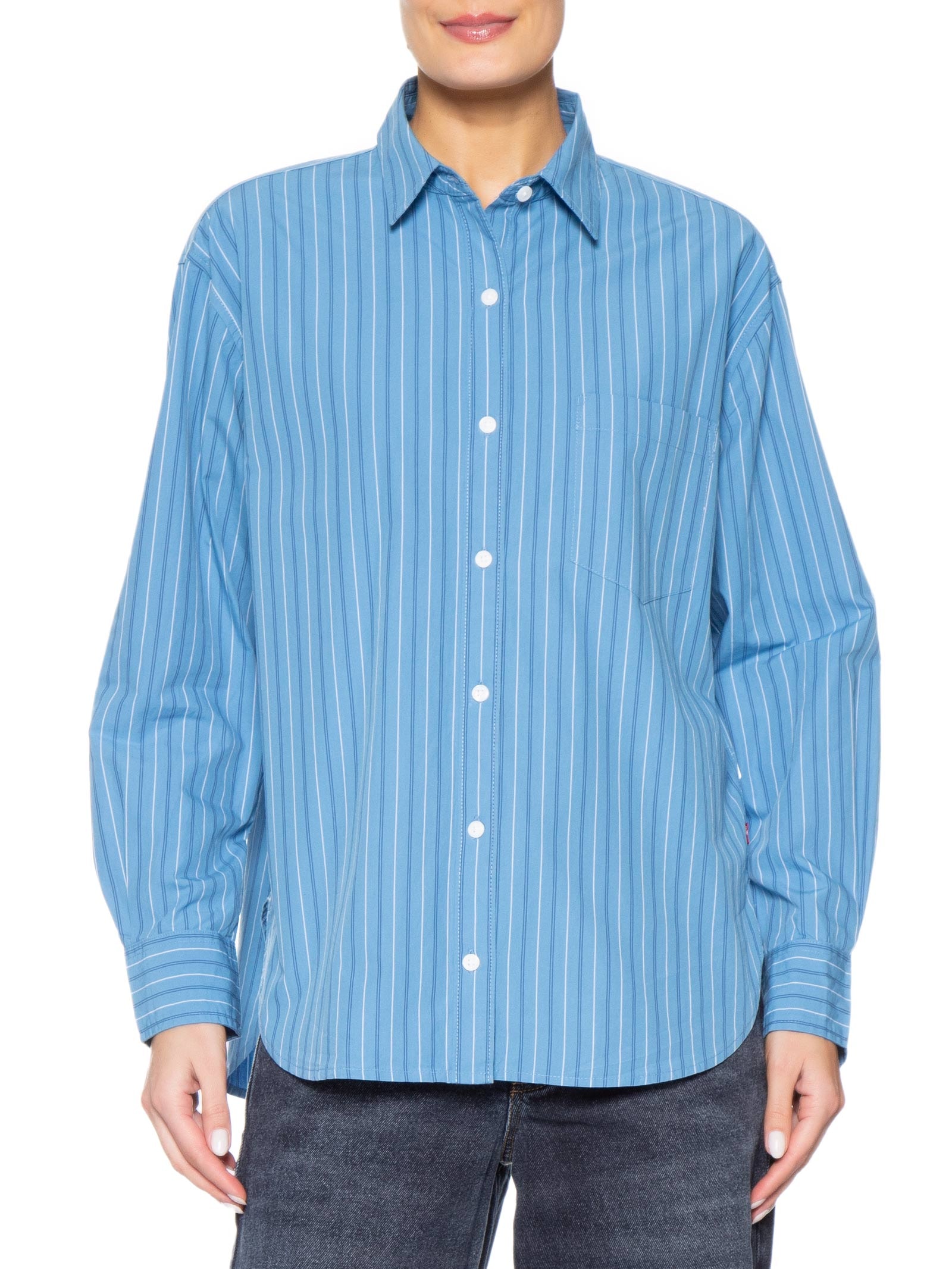 Camisa Feminina Levi's® Harlie Boyfriend Shirt Azul Levi's