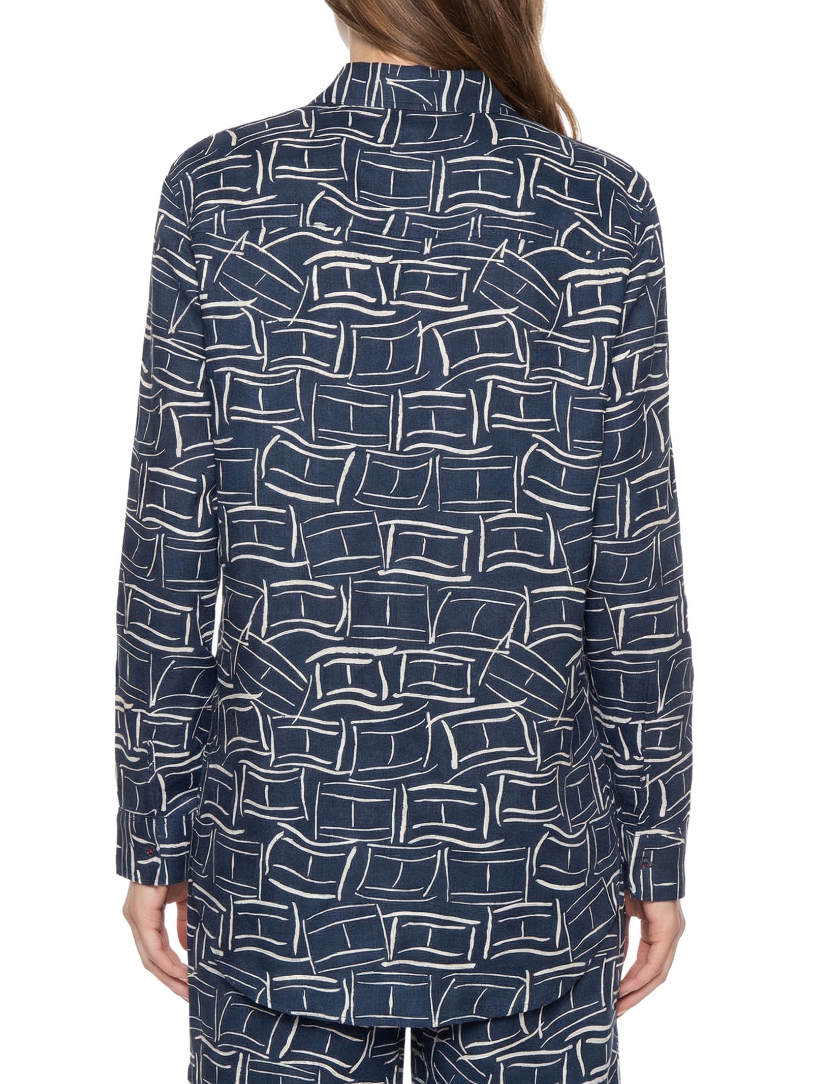 Camisa Feminina Linen Relaxed Azul Tommy Hilfiger