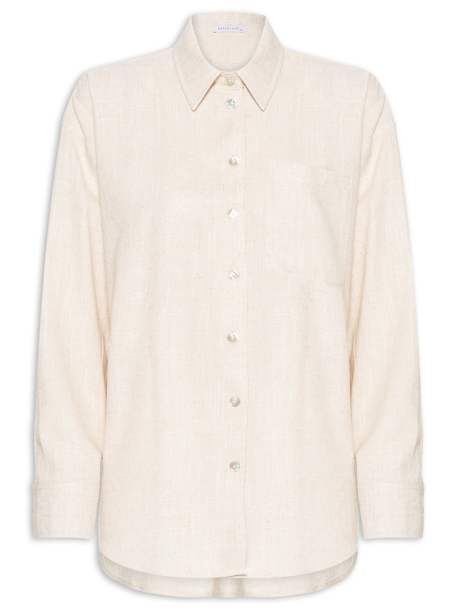 Camisa Feminina Linho Bege Market 33