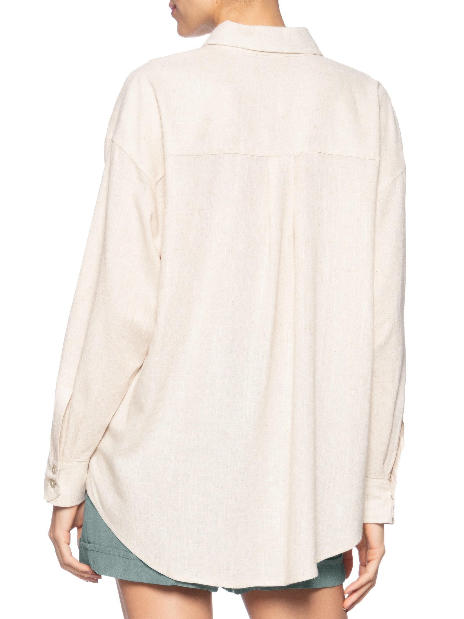 Camisa Feminina Linho Bege Market 33