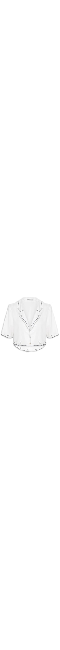 Camisa Feminina Linho Bordado Festonê - Off White