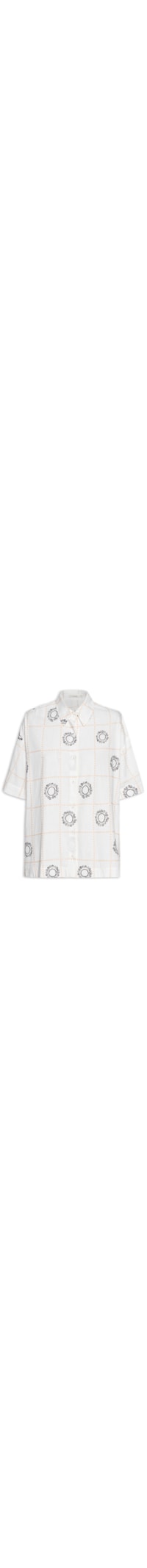 Camisa Feminina Linho Bordado Sol - Off White