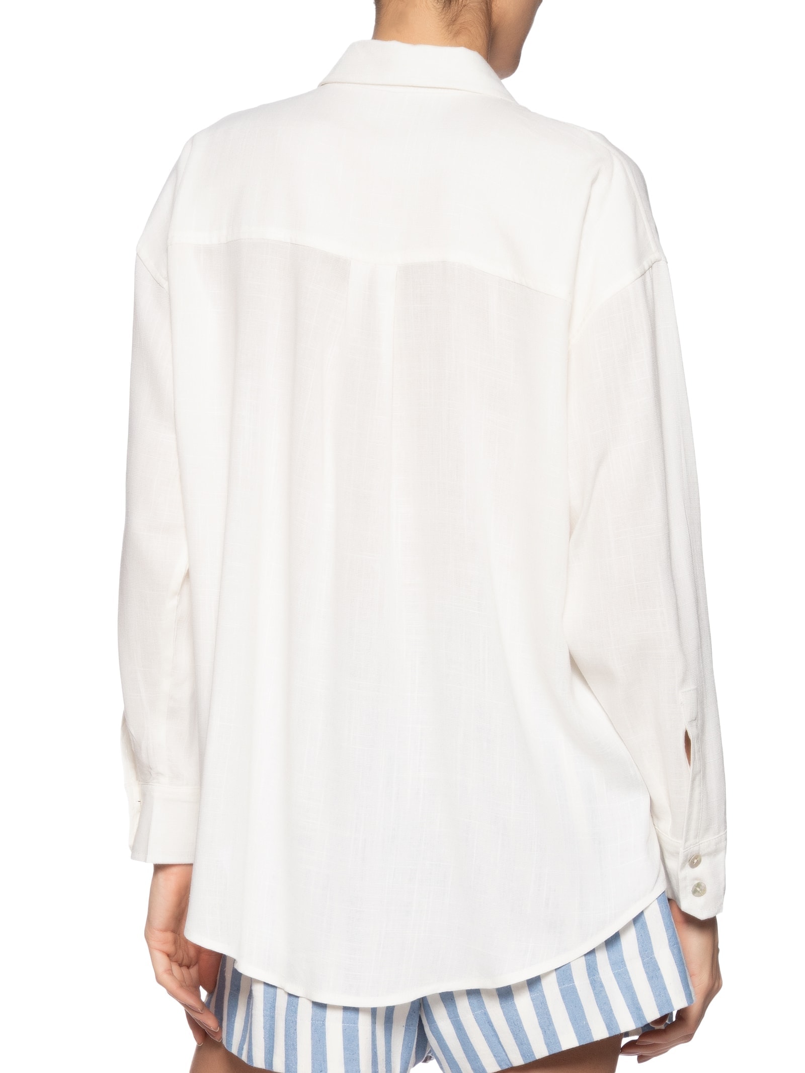 Camisa Feminina Linho Branco Market 33
