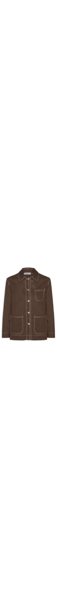 Camisa Feminina Linho com Bolsos - Marrom