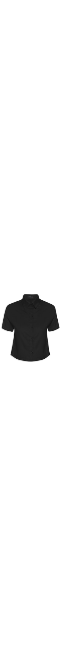 Camisa Feminina Linho Com Botões Tingido - Preto